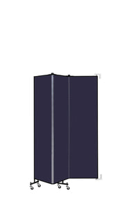 Wallmount Room Divider - 6' 8"H x 5' 6"L - 3 Panel, Navy, Fabric