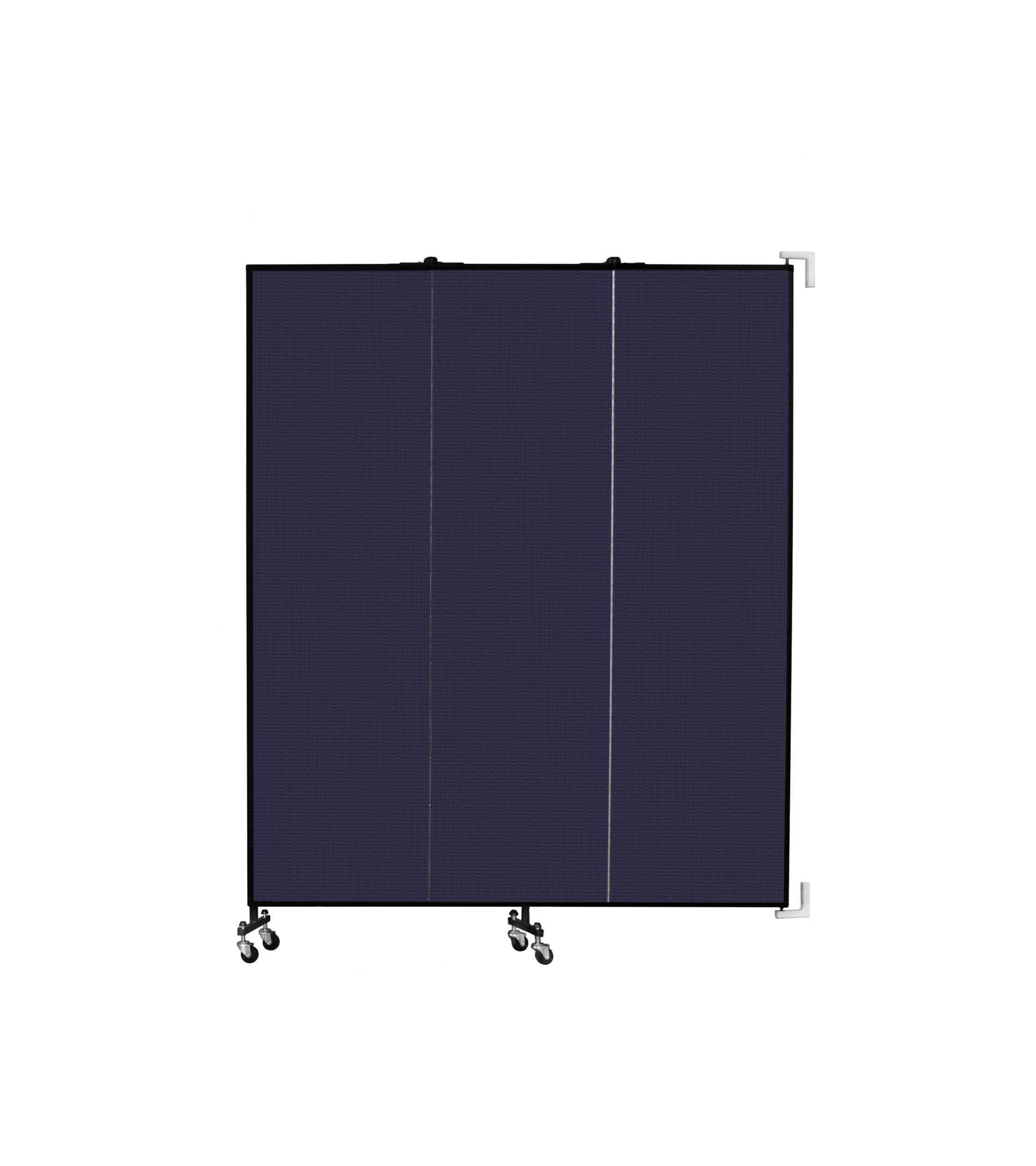 Wallmount Room Divider - 6' 8"H x 5' 6"L - 3 Panel, Navy, Fabric