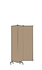 Wallmount Room Divider - 6' 8"H x 5' 6"L - 3 Panel, Desert, Fabric