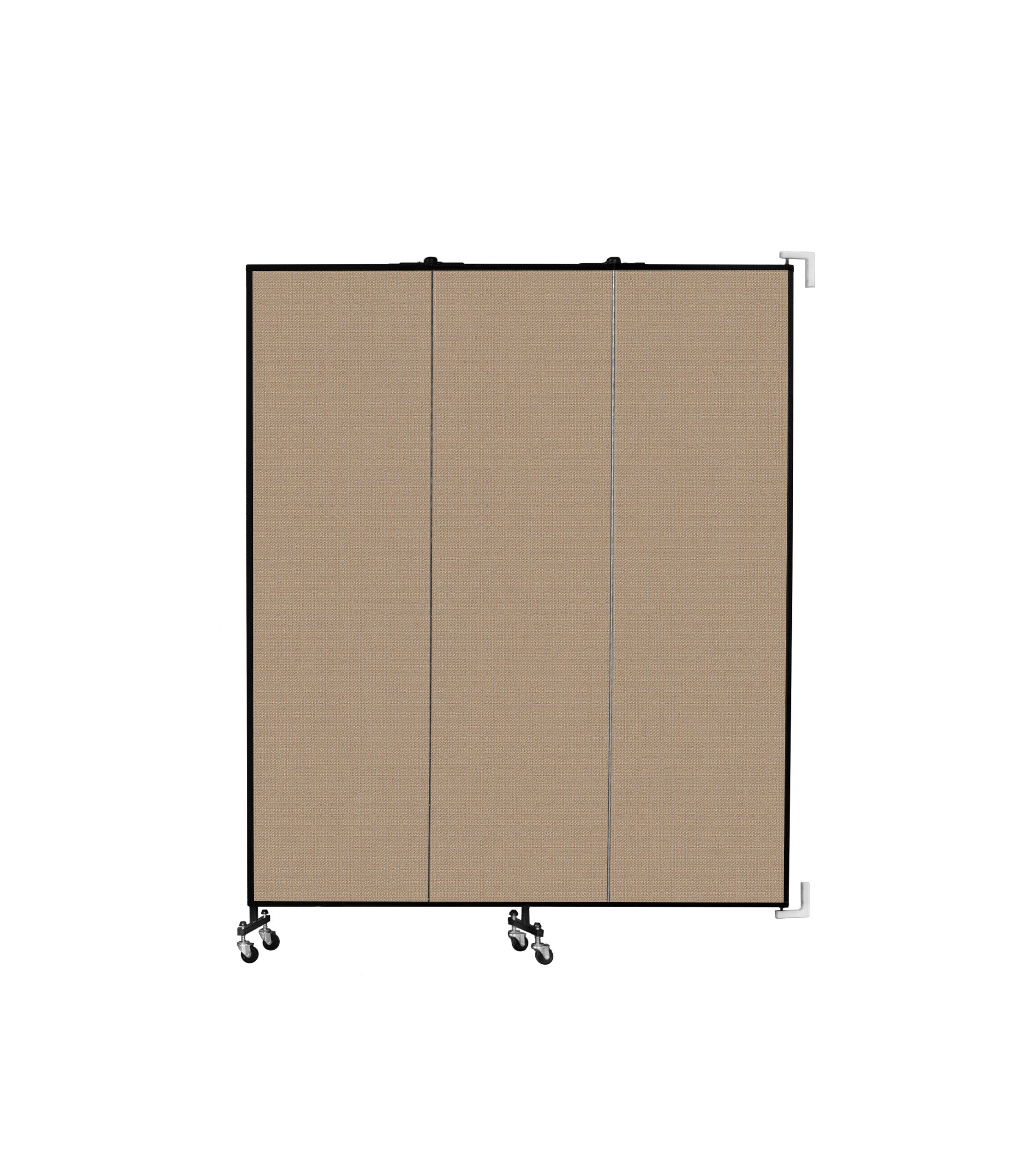 Wallmount Room Divider - 6' 8"H x 5' 6"L - 3 Panel, Desert, Fabric