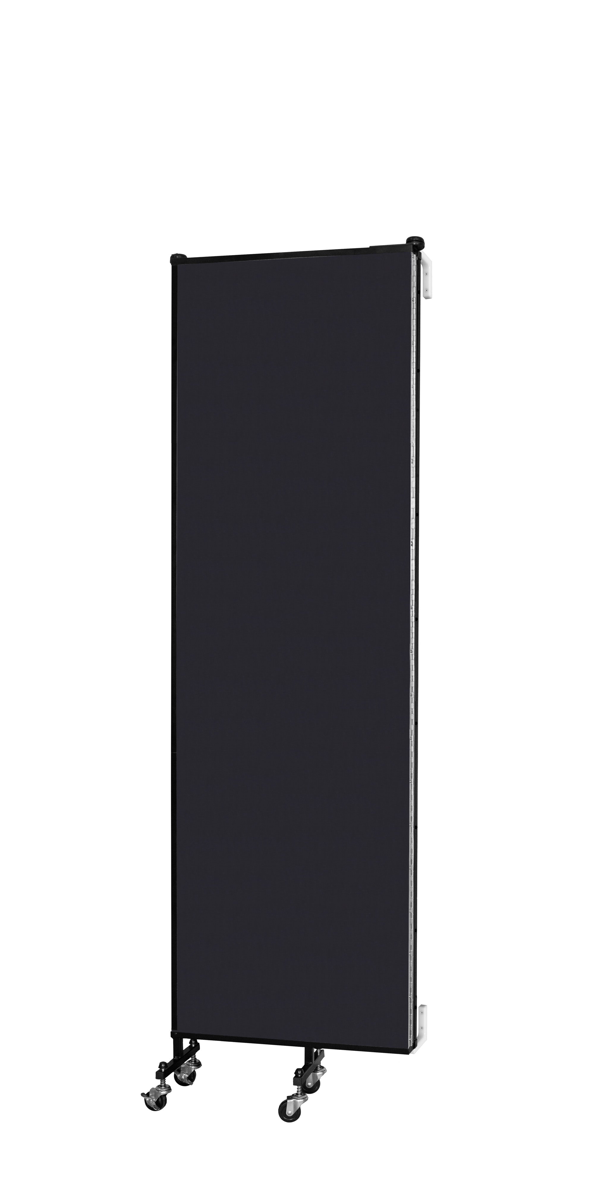 Wallmount Room Divider - 6' 8"H x 5' 6"L - 3 Panel, Black, Fabric