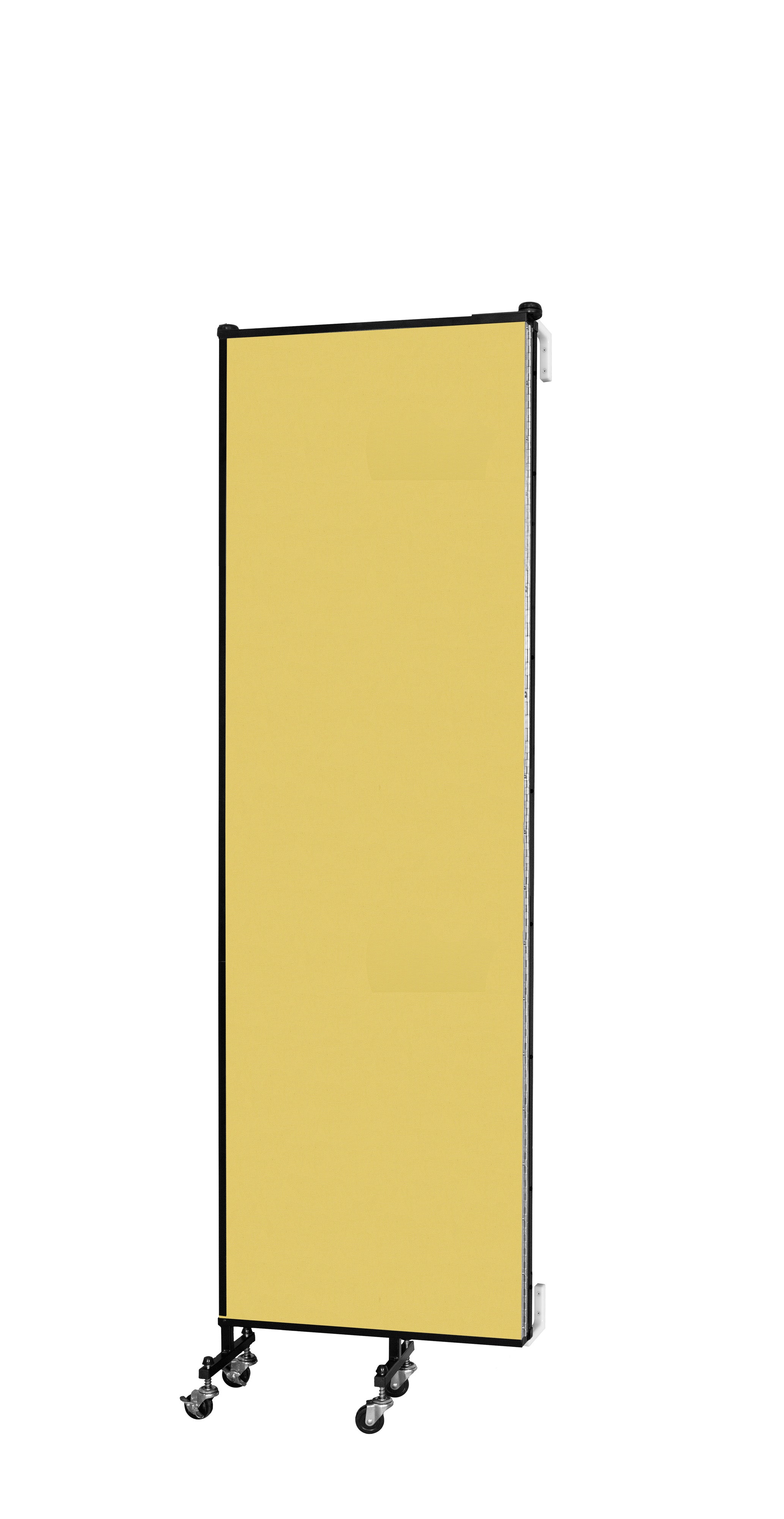 Wallmount Room Divider - 6' 8"H x 5' 6"L - 3 Panel, Primary Yellow, Fabric
