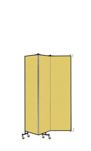 Wallmount Room Divider - 6' 8"H x 5' 6"L - 3 Panel, Primary Yellow, Fabric