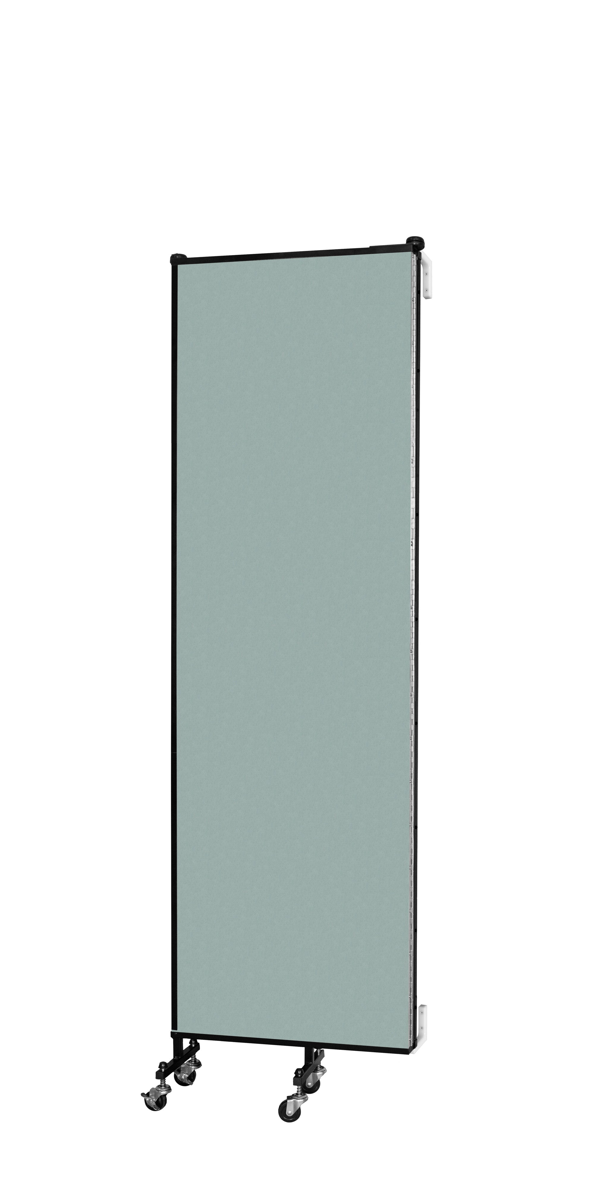 Wallmount Room Divider - 6' 8"H x 5' 6"L - 3 Panel, Sea Green, Fabric