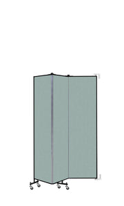 Wallmount Room Divider - 6' 8"H x 5' 6"L - 3 Panel, Sea Green, Fabric