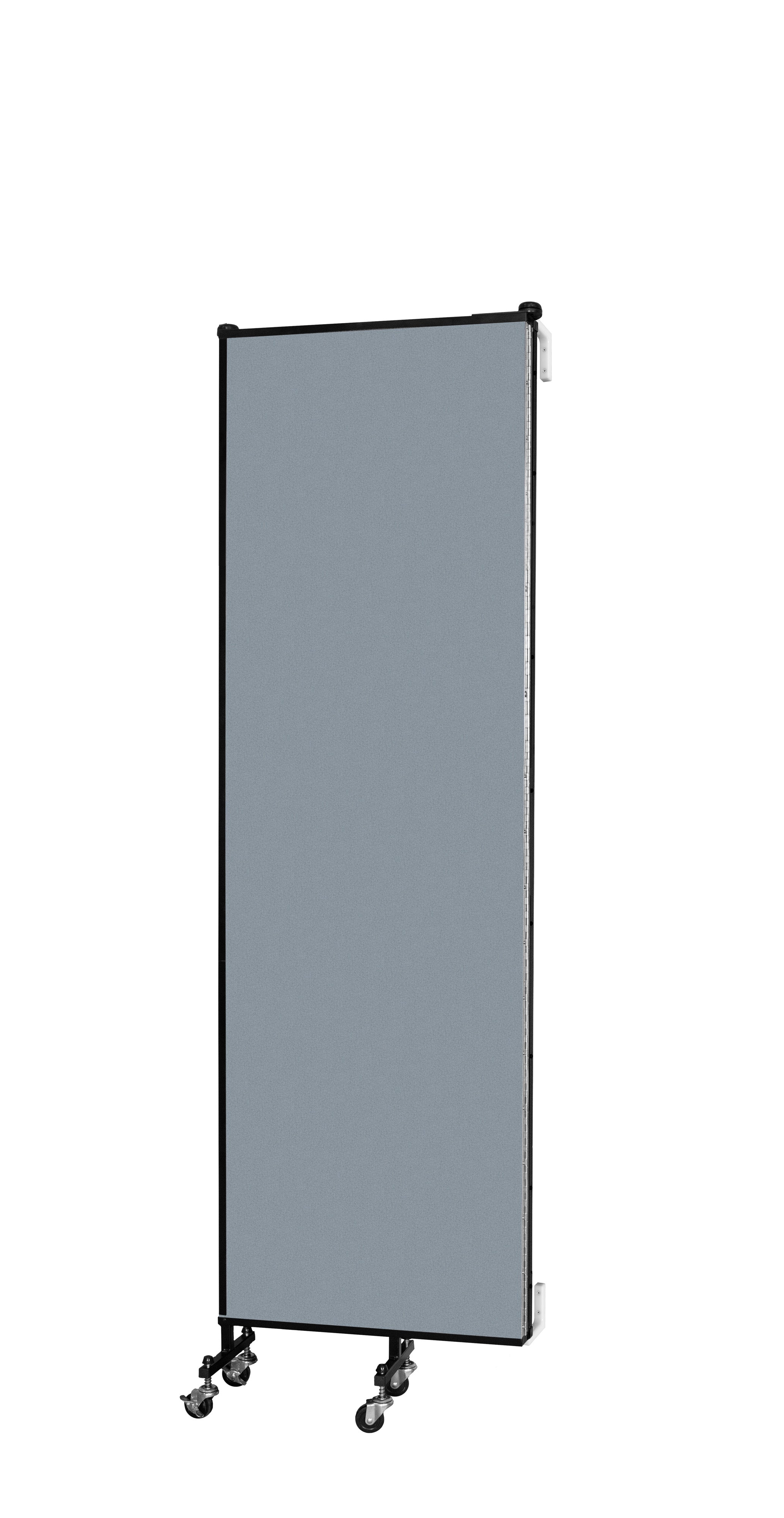 Wallmount Room Divider - 6' 8"H x 5' 6"L - 3 Panel, Blue Tide, Vinyl