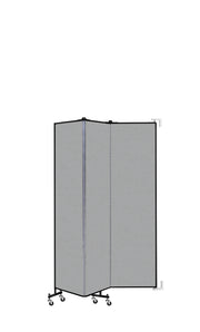 Wallmount Room Divider - 6' 8"H x 5' 6"L - 3 Panel, Granite, Vinyl