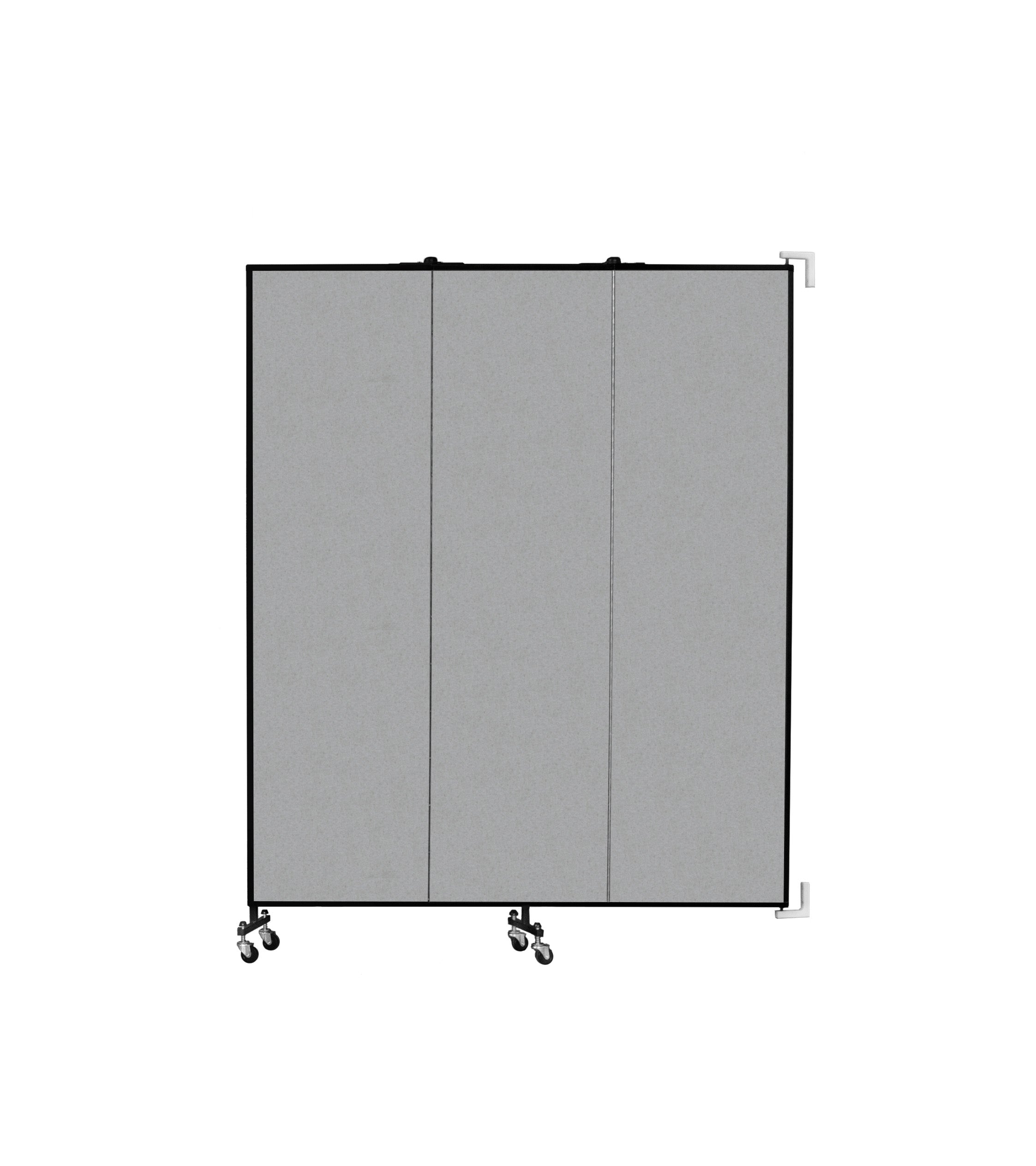 Wallmount Room Divider - 6' 8"H x 5' 6"L - 3 Panel, Granite, Vinyl