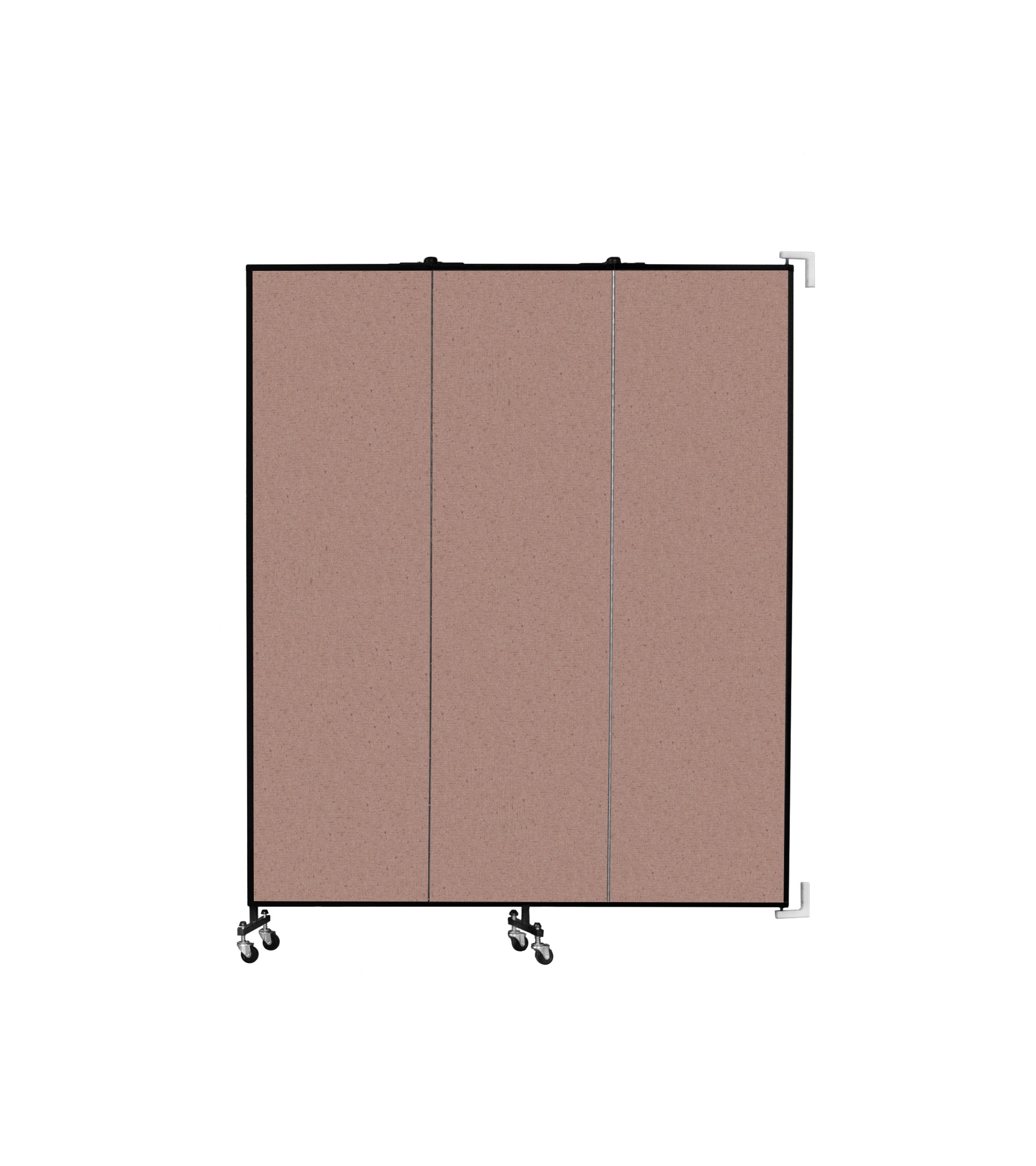Wallmount Room Divider - 6' 8"H x 5' 6"L - 3 Panel, Rasberry, Vinyl