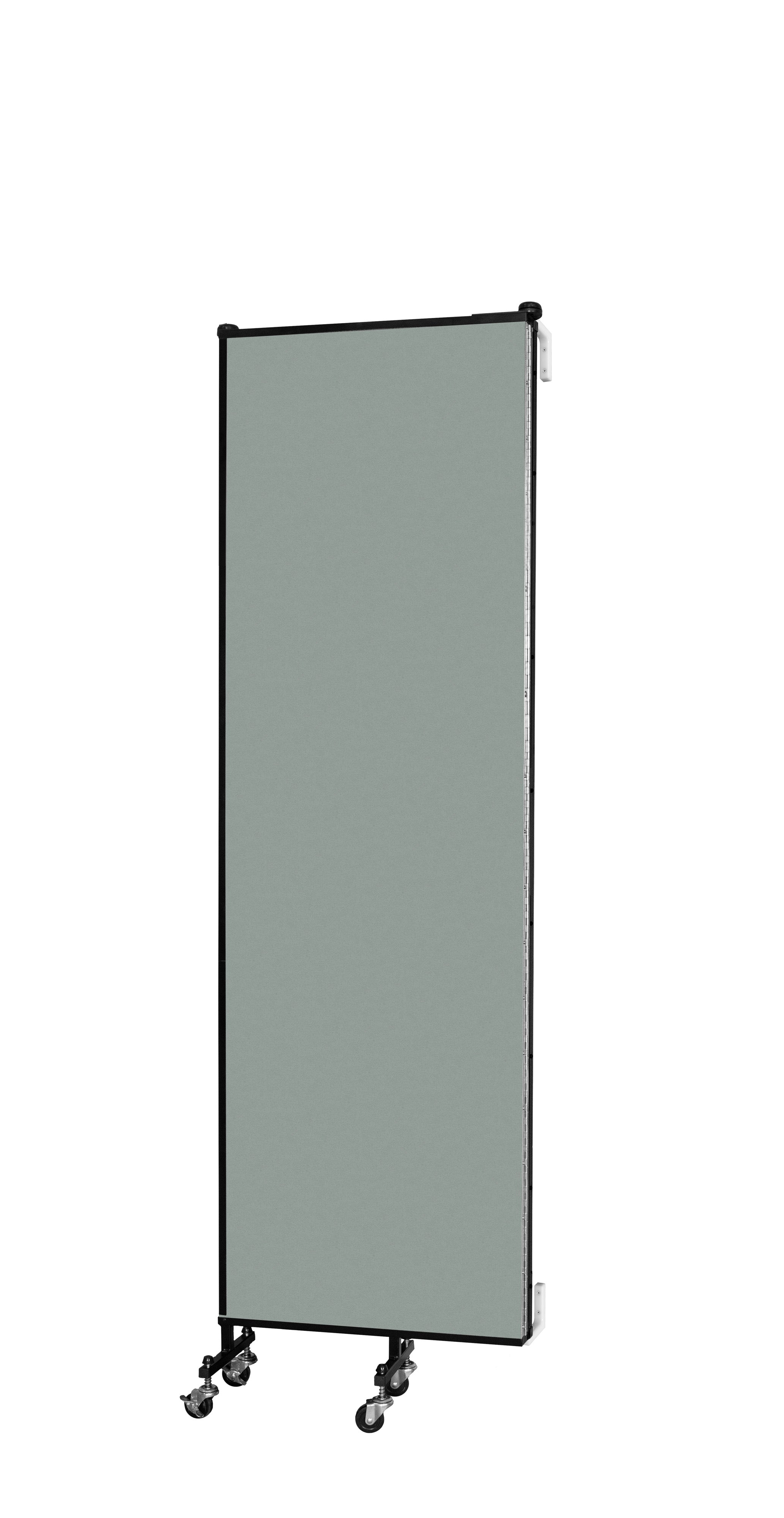 Wallmount Room Divider - 6' 8"H x 5' 6"L - 3 Panel, Mint, Vinyl