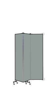 Wallmount Room Divider - 6' 8"H x 5' 6"L - 3 Panel, Mint, Vinyl