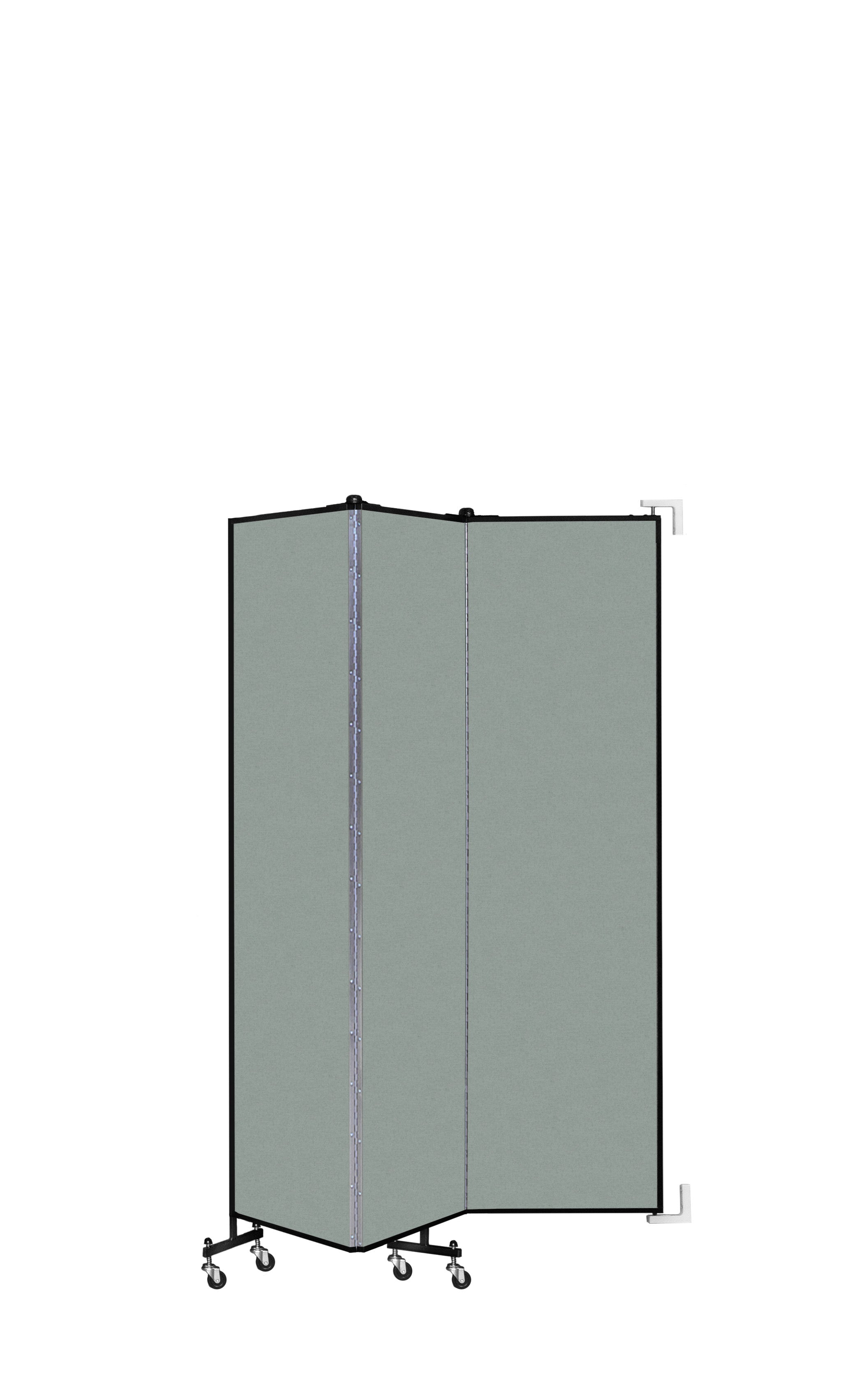 Wallmount Room Divider - 6' 8"H x 5' 6"L - 3 Panel, Mint, Vinyl