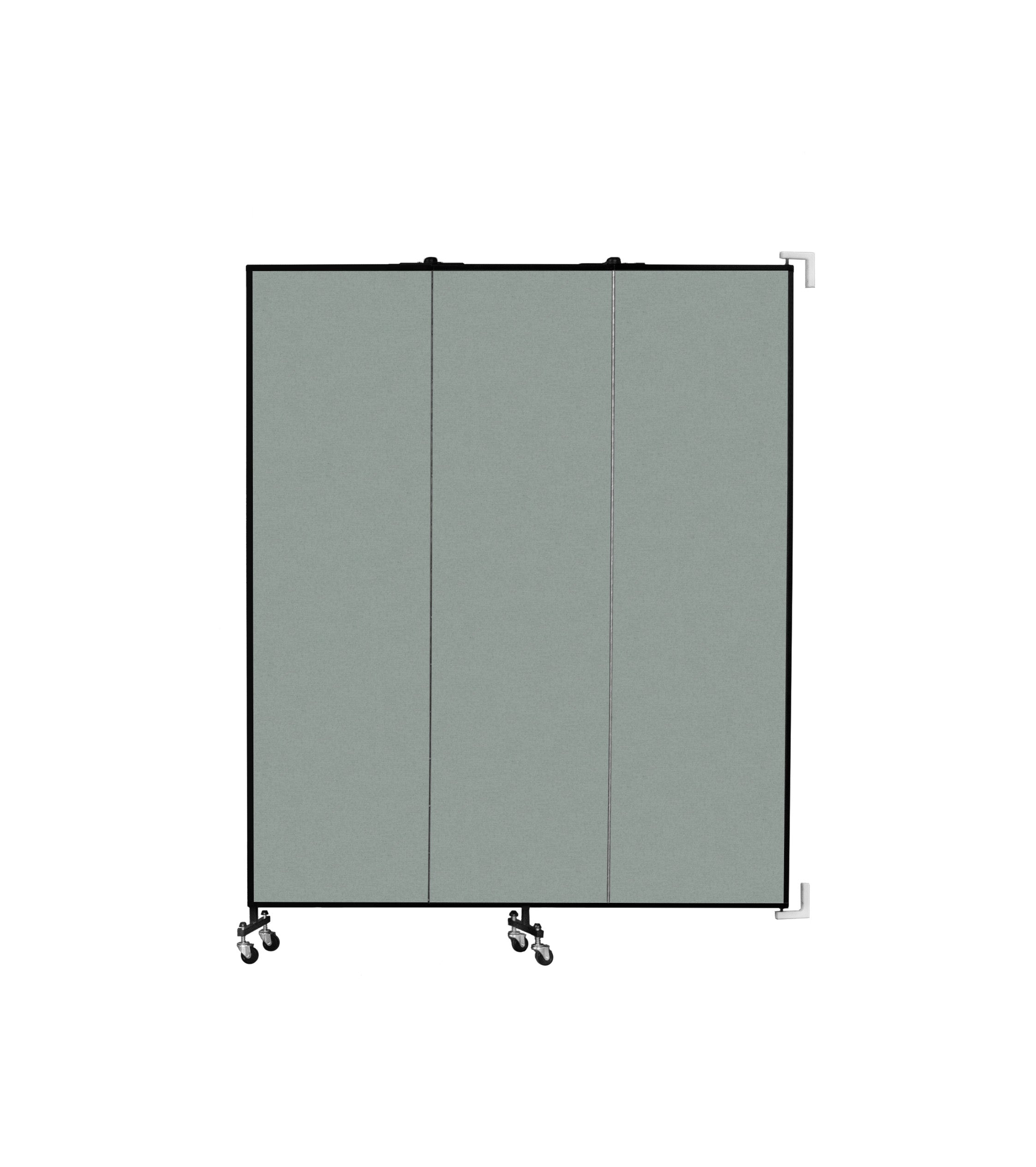 Wallmount Room Divider - 6' 8"H x 5' 6"L - 3 Panel, Mint, Vinyl