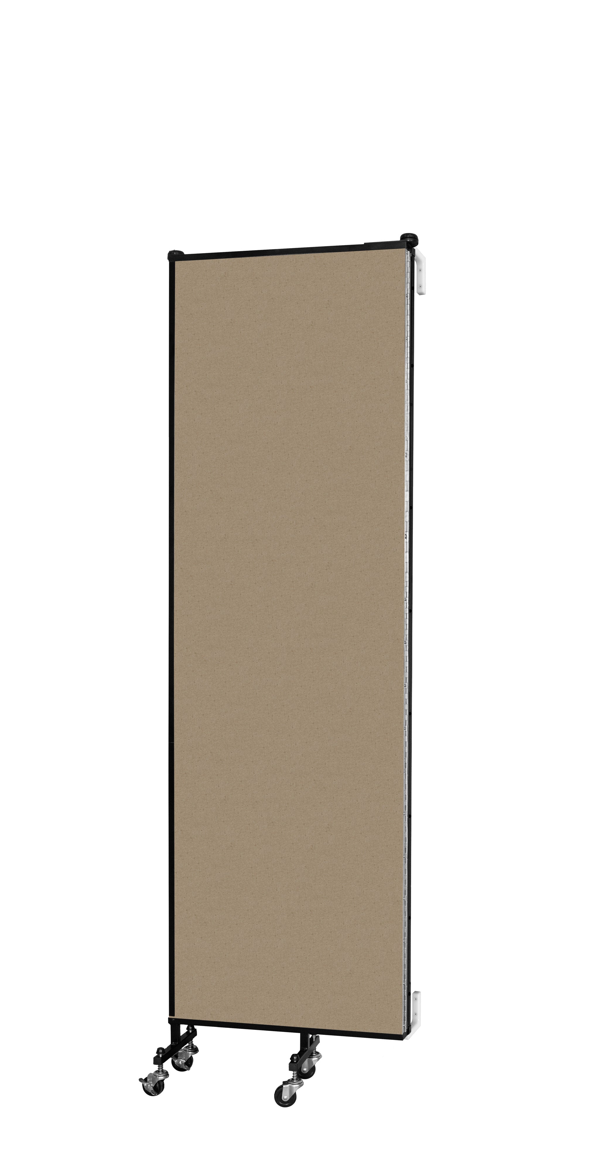 Wallmount Room Divider - 6' 8"H x 5' 6"L - 3 Panel, Sandalwood, Vinyl