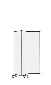 Wallmount Room Divider - 6' 8"H x 5' 6"L - 3 Panel, Ice, Vinyl