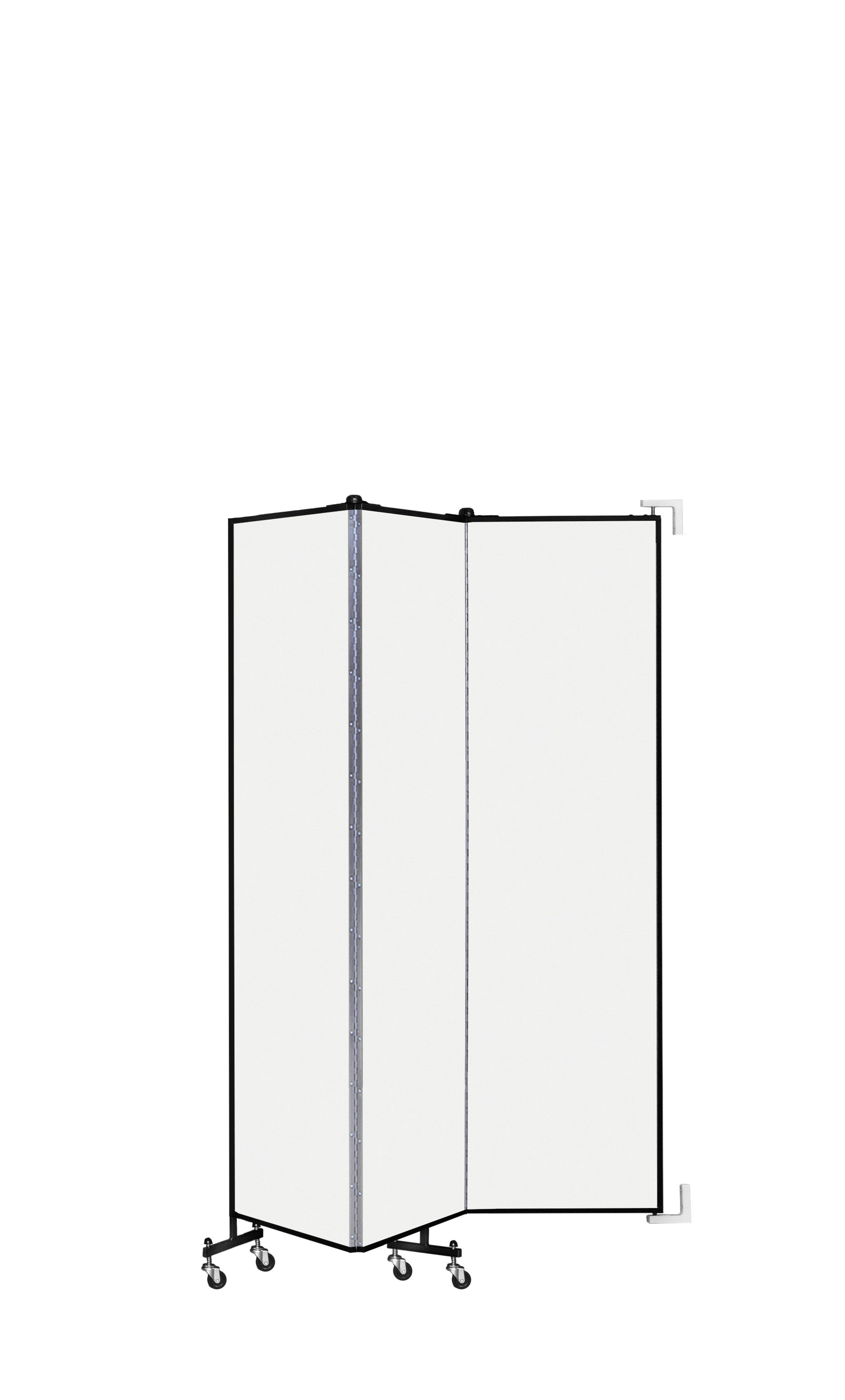 Wallmount Room Divider - 6' 8"H x 5' 6"L - 3 Panel, Ice, Vinyl