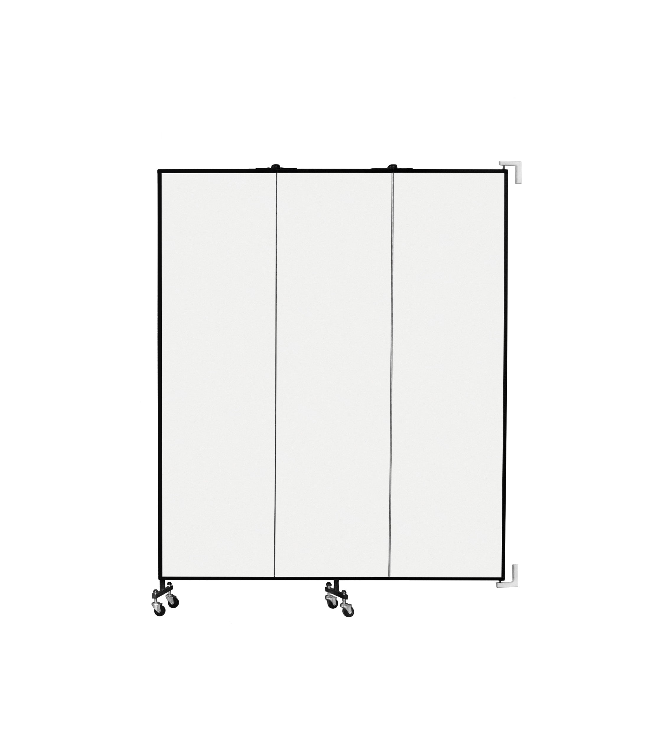 Wallmount Room Divider - 6' 8"H x 5' 6"L - 3 Panel, Ice, Vinyl