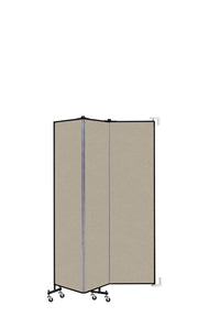 Wallmount Room Divider - 6' 8"H x 5' 6"L - 3 Panel, Hazelnut, Vinyl