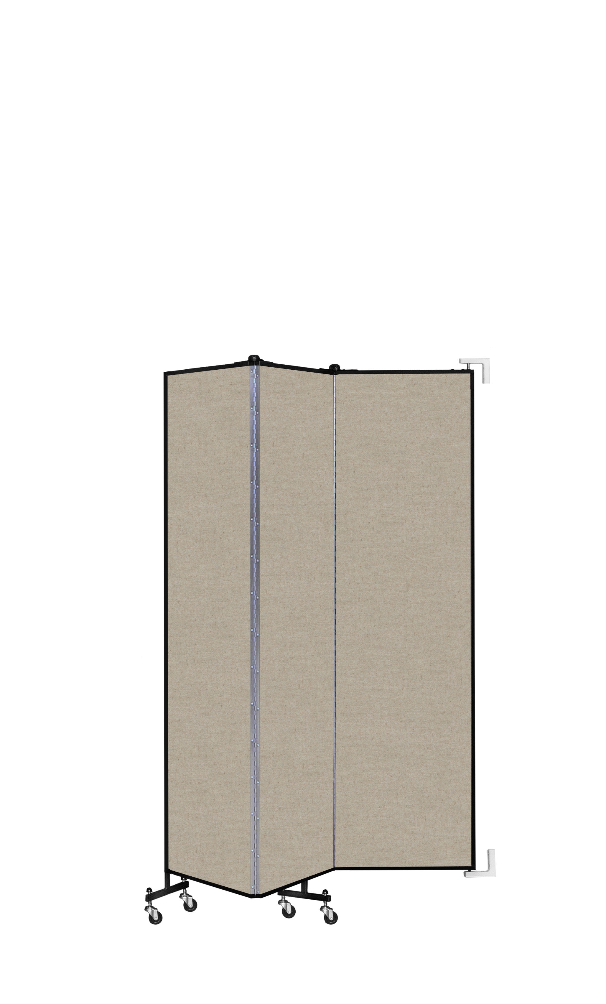 Wallmount Room Divider - 6' 8"H x 5' 6"L - 3 Panel, Hazelnut, Vinyl