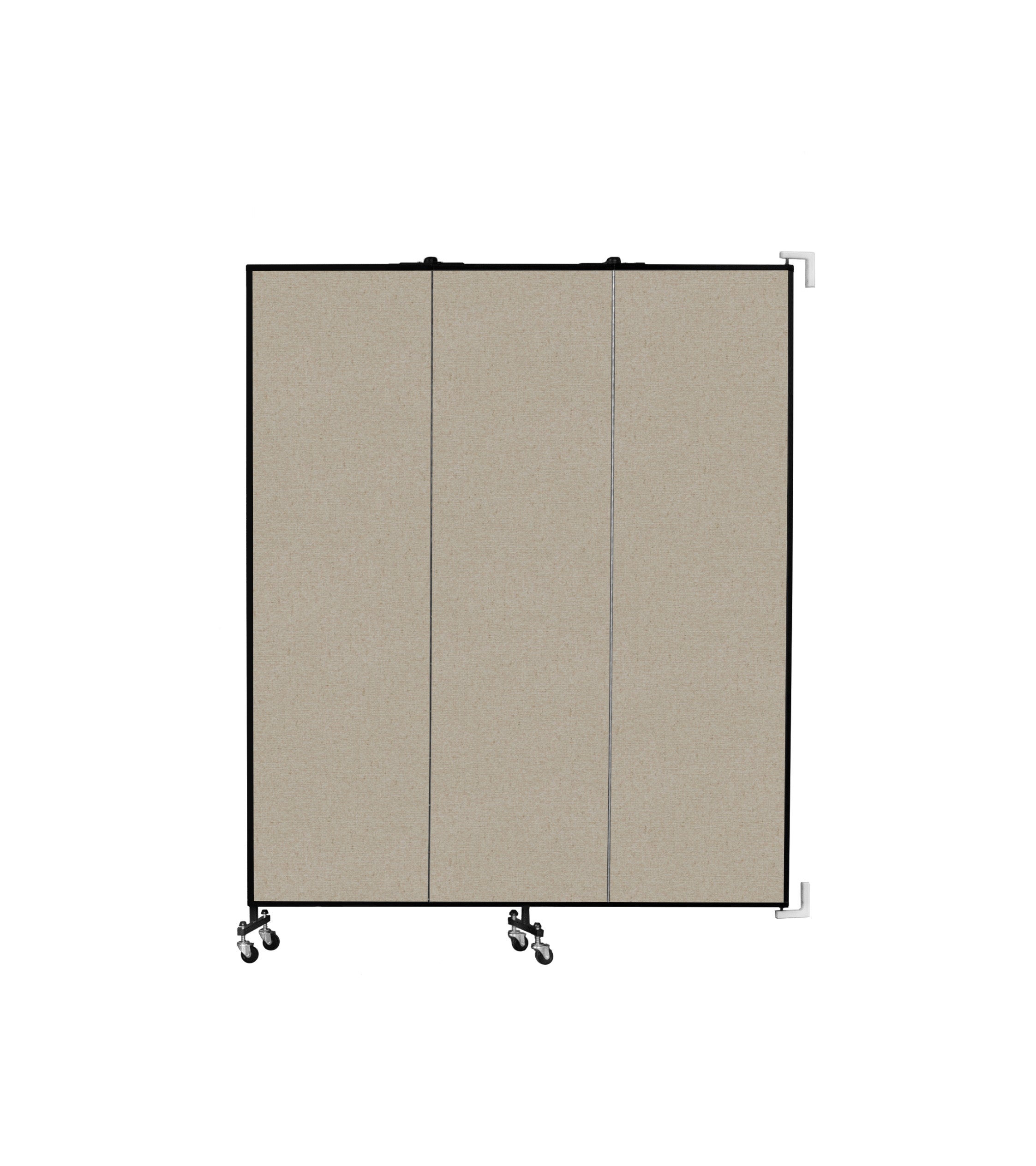 Wallmount Room Divider - 6' 8"H x 5' 6"L - 3 Panel, Hazelnut, Vinyl