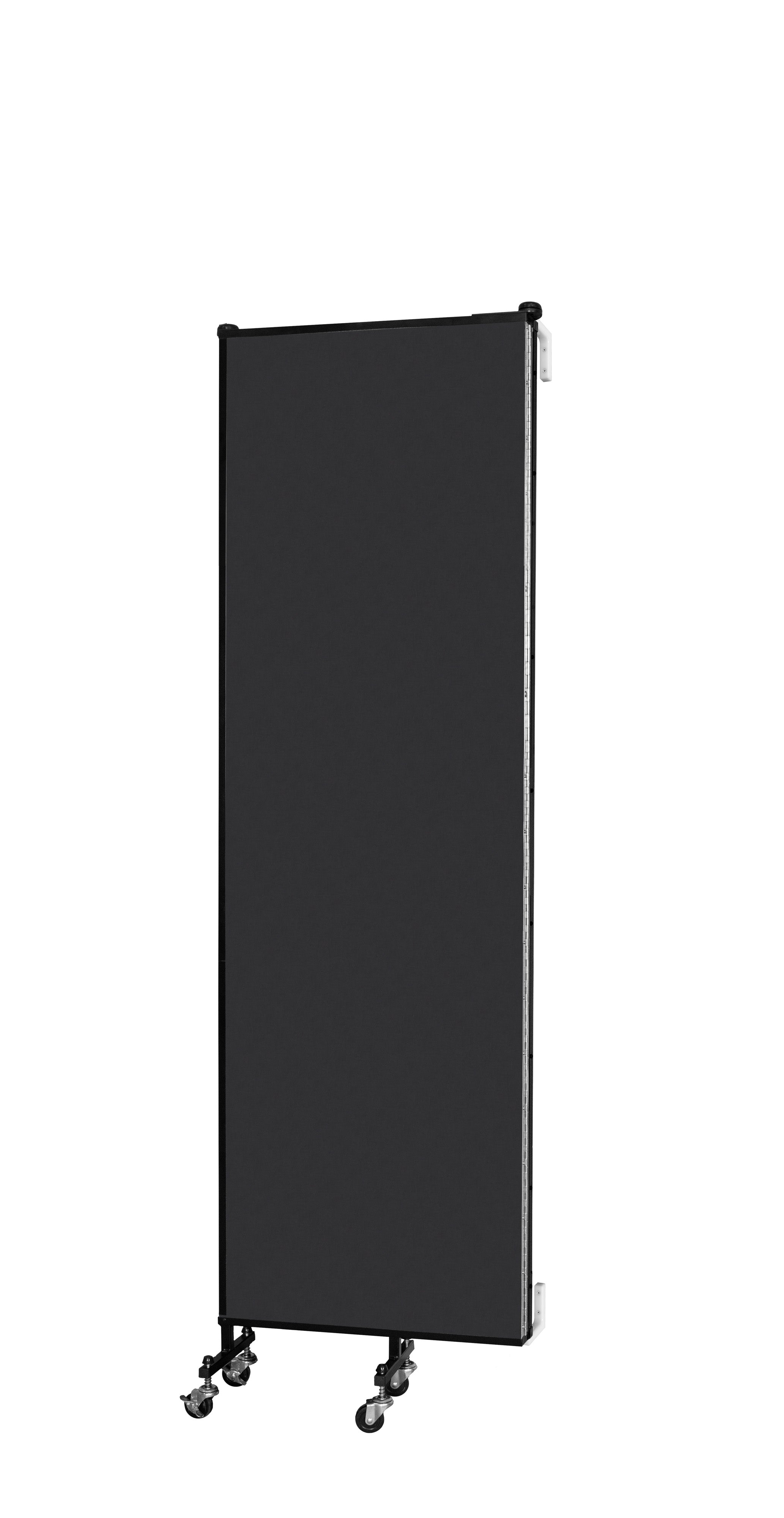 Wallmount Room Divider - 6' 8"H x 5' 6"L - 3 Panel, Coal, Vinyl