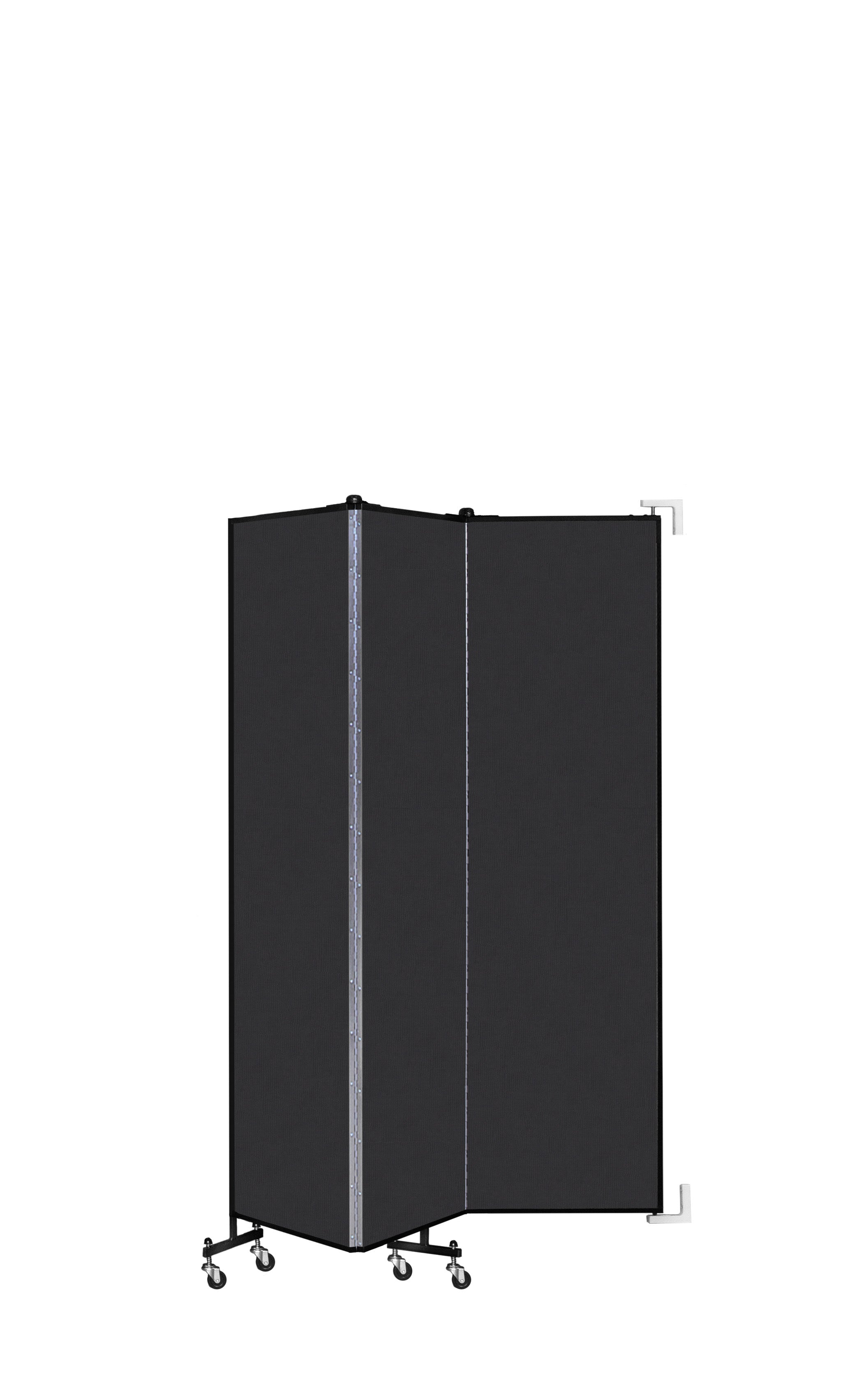 Wallmount Room Divider - 6' 8"H x 5' 6"L - 3 Panel, Coal, Vinyl