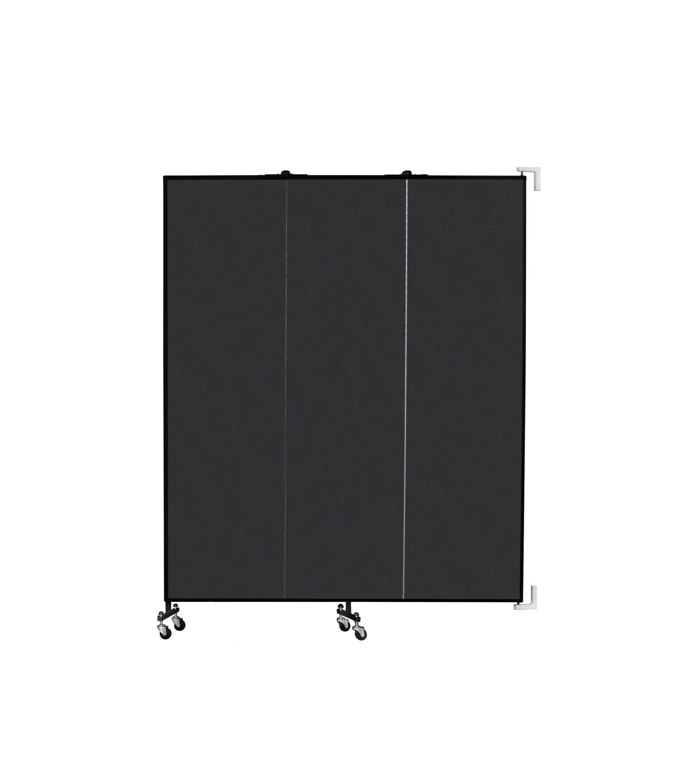 Wallmount Room Divider - 6' 8"H x 5' 6"L - 3 Panel, Coal, Vinyl