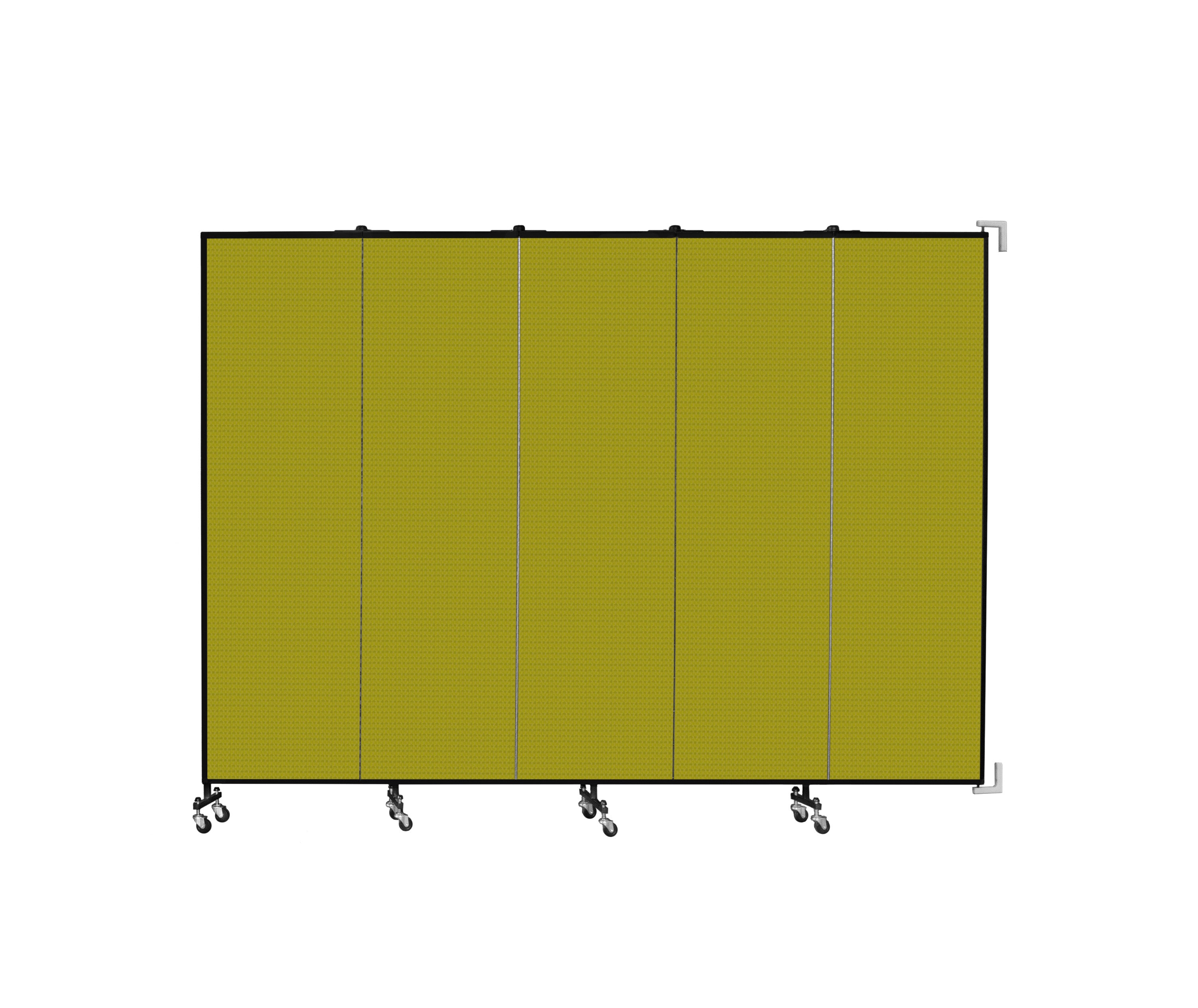 Wallmount Room Divider - 6' 8"H x 9' 2"L - 5 Panel, Apple Green, Fabric