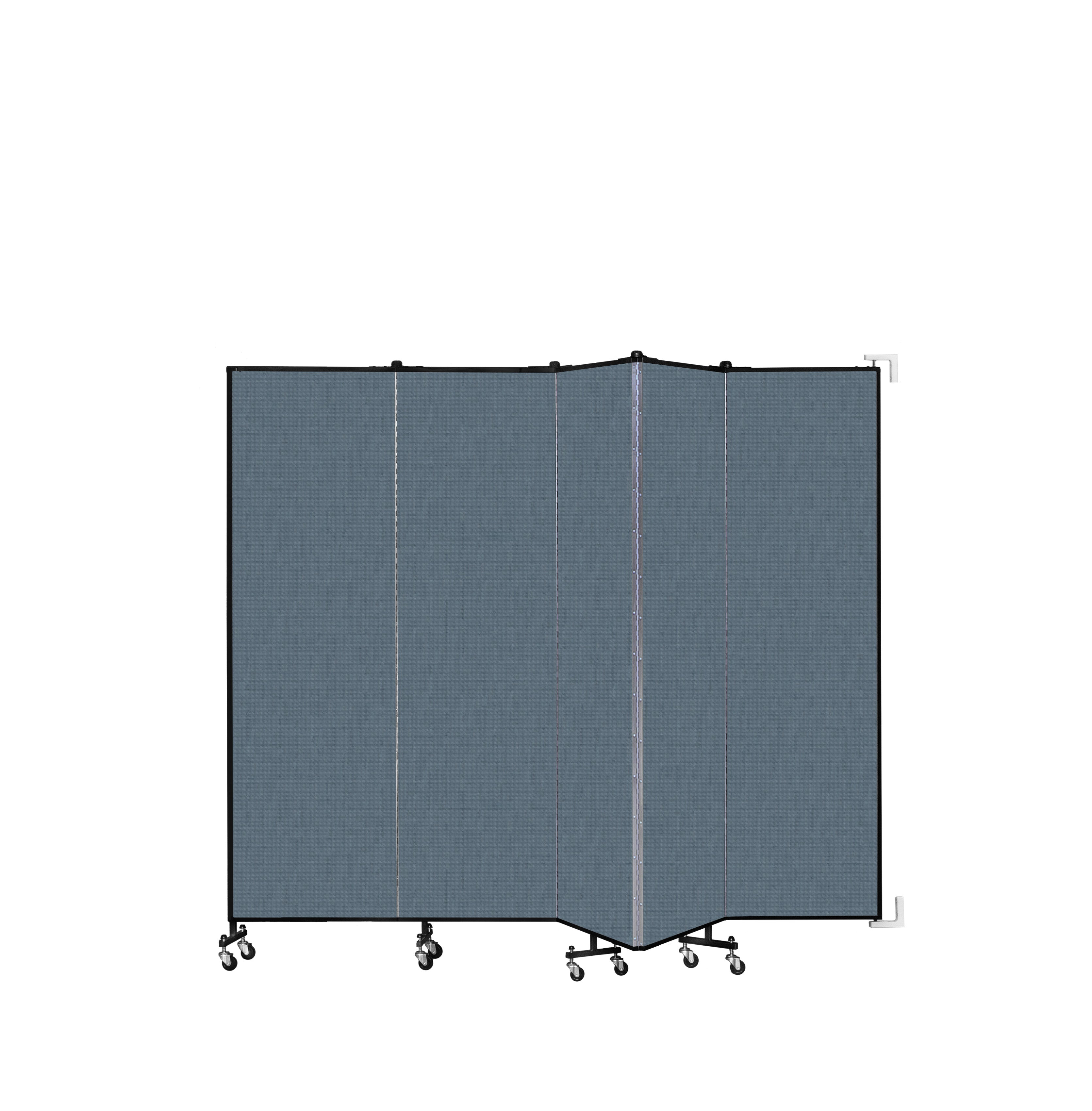 Wallmount Room Divider - 6' 8"H x 9' 2"L - 5 Panel, Lake, Fabric