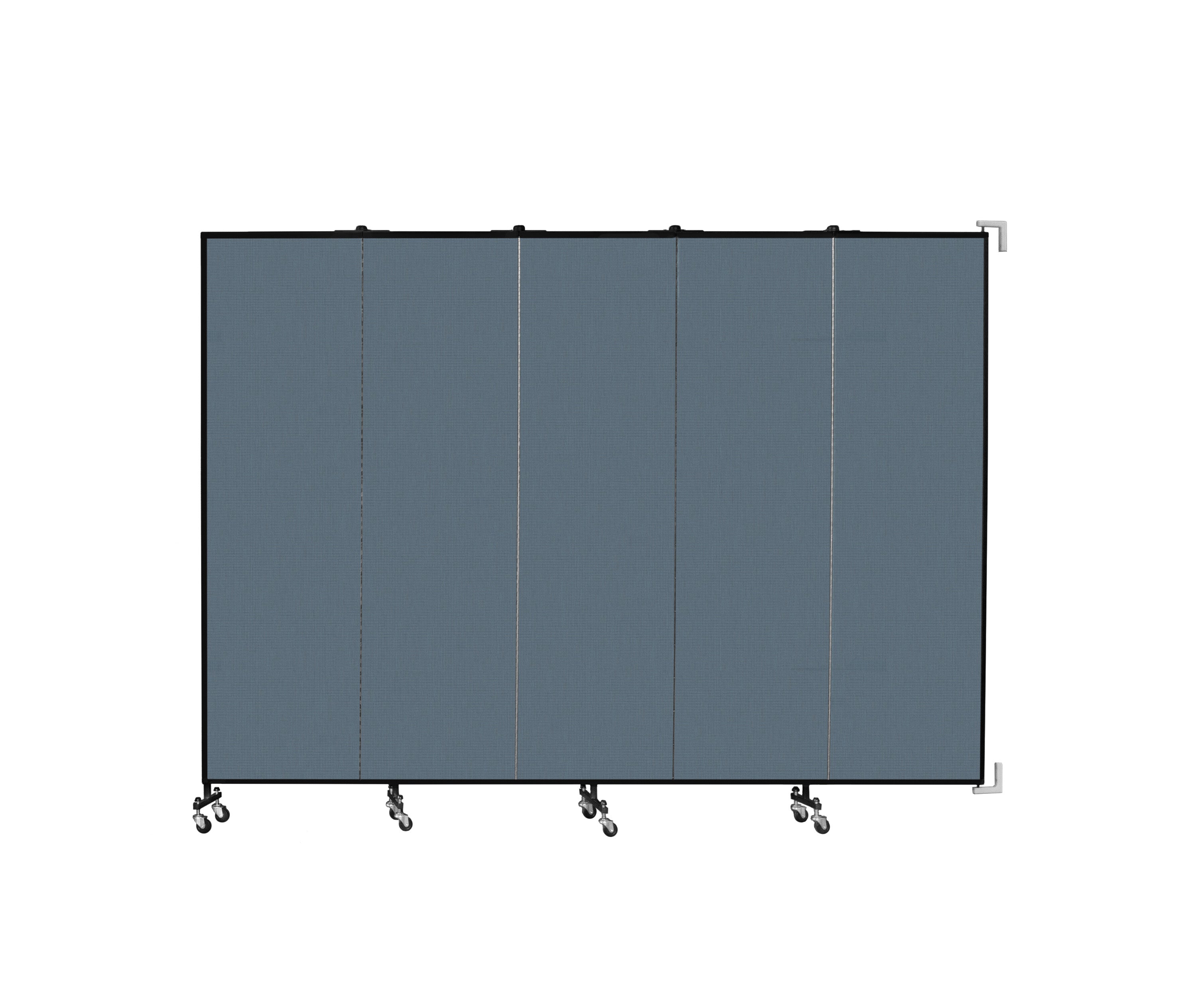 Wallmount Room Divider - 6' 8"H x 9' 2"L - 5 Panel, Lake, Fabric