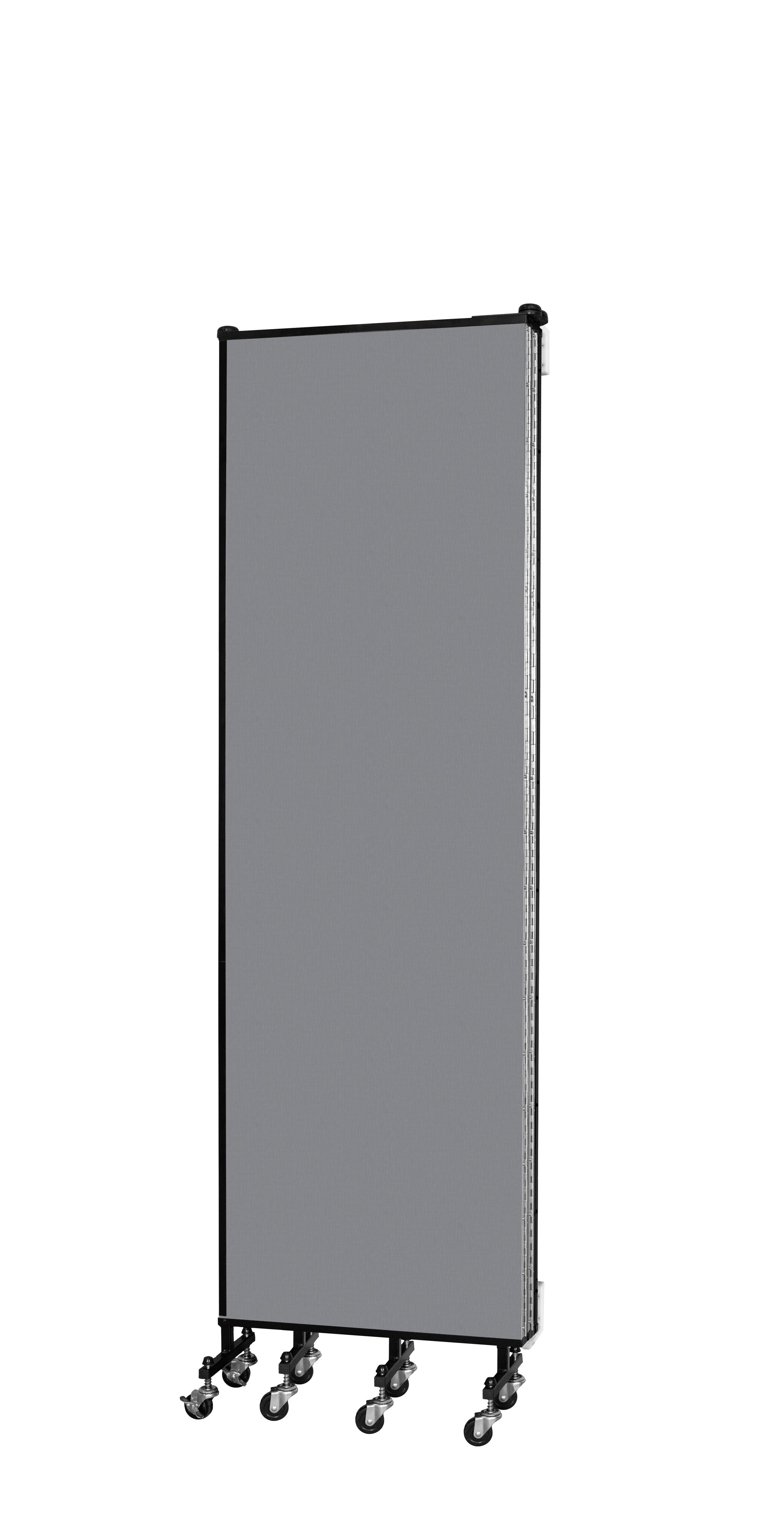 Wallmount Room Divider - 6' 8"H x 9' 2"L - 5 Panel, Stone, Fabric