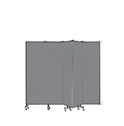Wallmount Room Divider - 6' 8"H x 9' 2"L - 5 Panel, Stone, Fabric