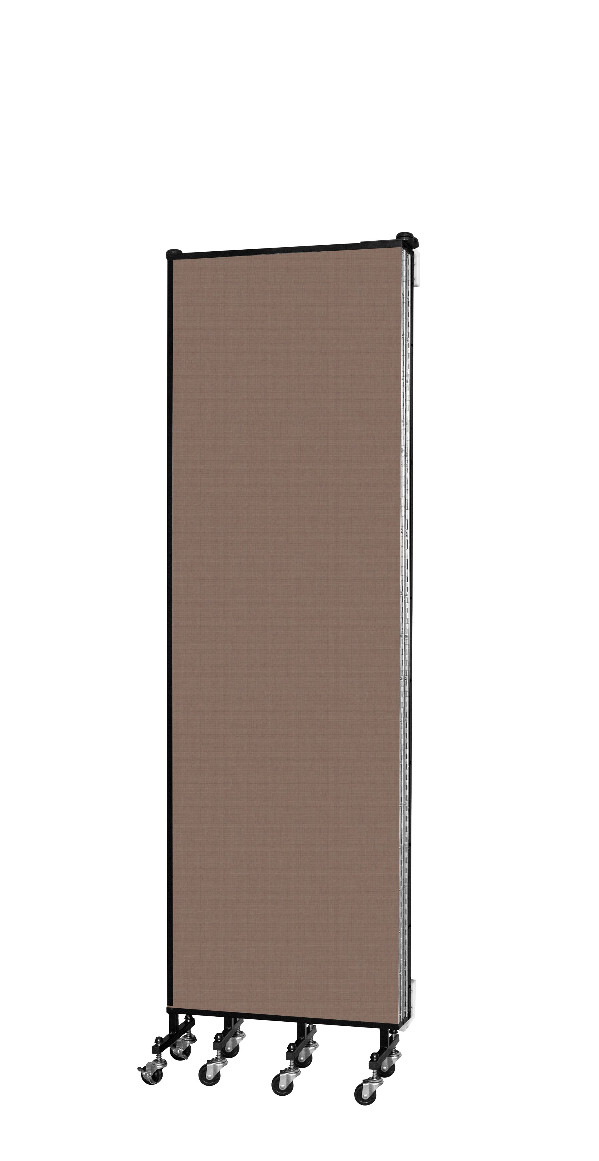 Wallmount Room Divider - 6' 8"H x 9' 2"L - 5 Panel, Walnut, Fabric
