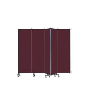 Wallmount Room Divider - 6' 8"H x 9' 2"L - 5 Panel, Purple, Fabric