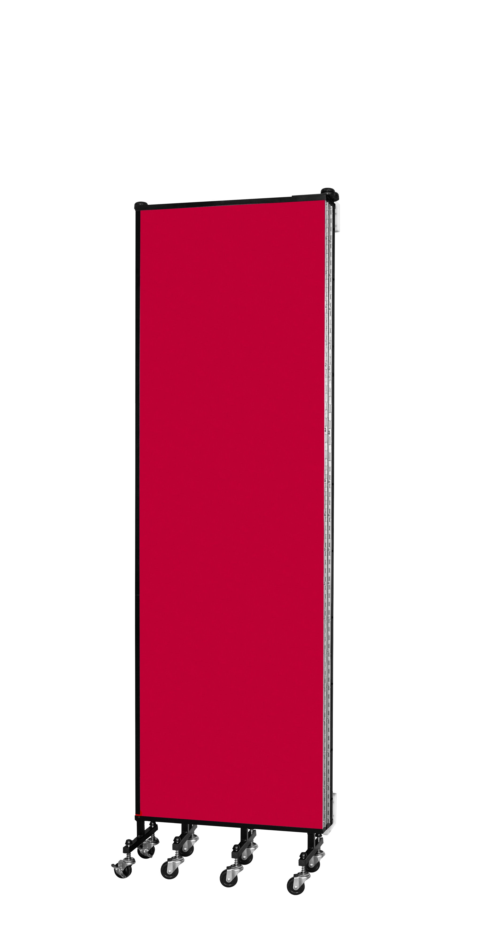 Wallmount Room Divider - 6' 8"H x 9' 2"L - 5 Panel, Primary Red, Fabric