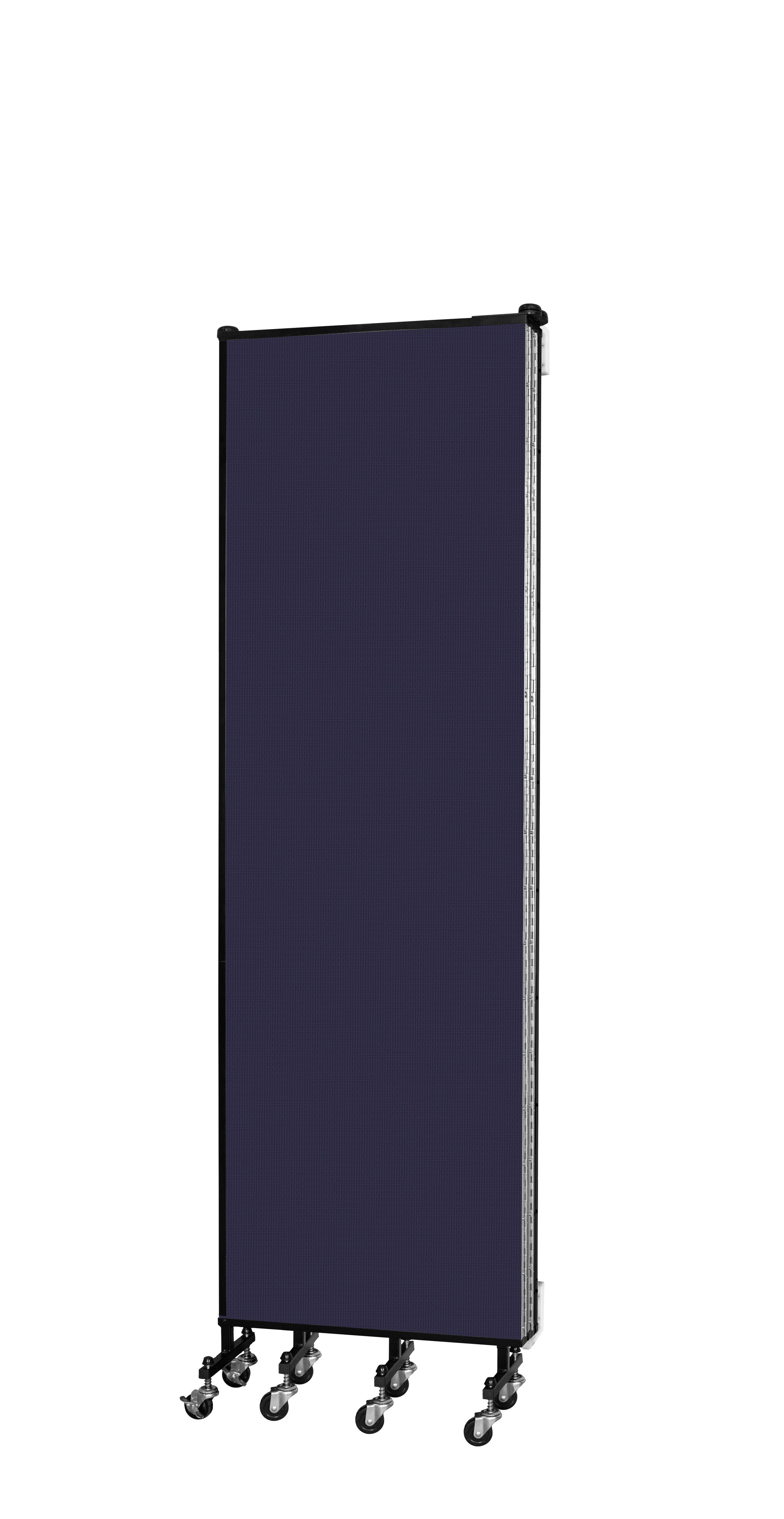 Wallmount Room Divider - 6' 8"H x 9' 2"L - 5 Panel, Navy, Fabric