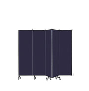 Wallmount Room Divider - 6' 8"H x 9' 2"L - 5 Panel, Navy, Fabric