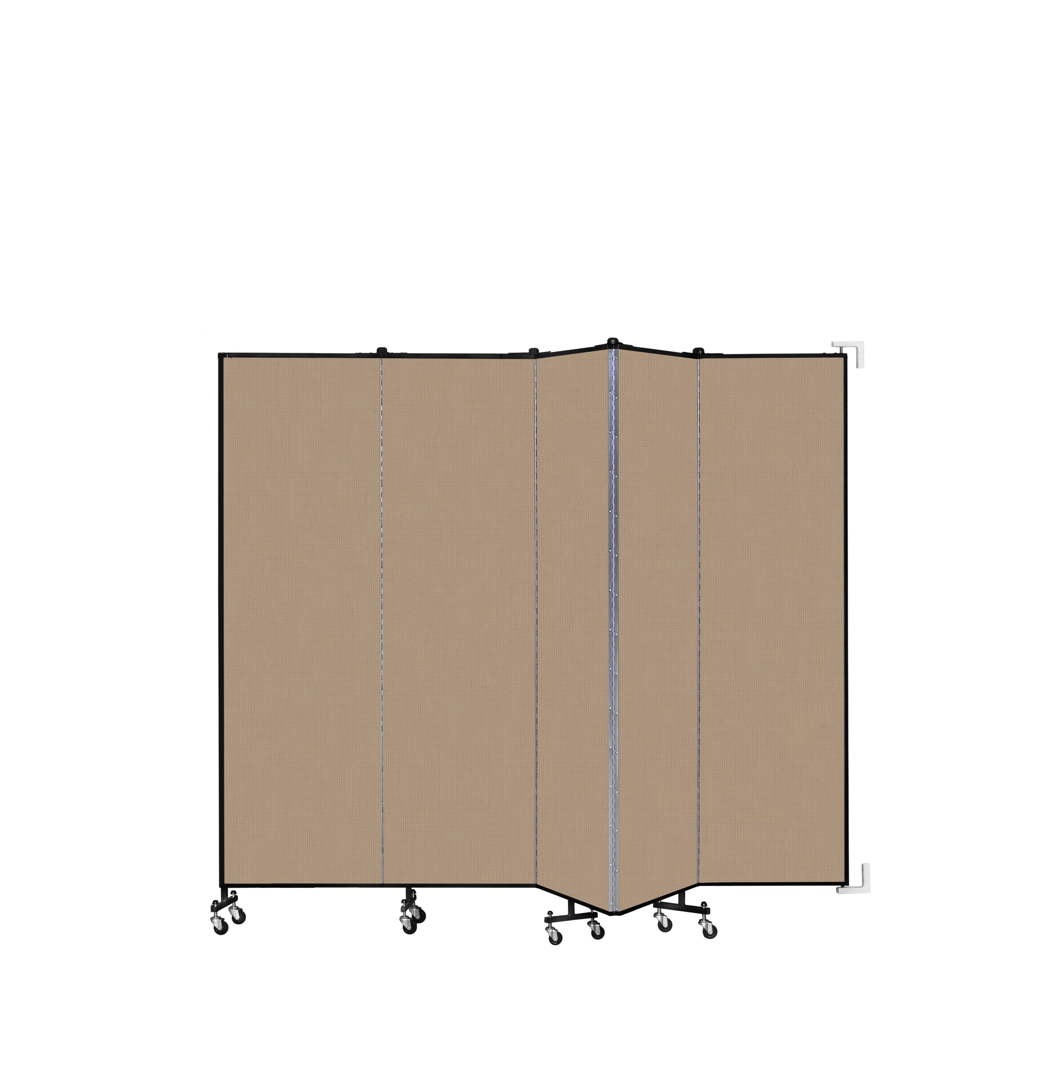 Wallmount Room Divider - 6' 8"H x 9' 2"L - 5 Panel, Desert, Fabric