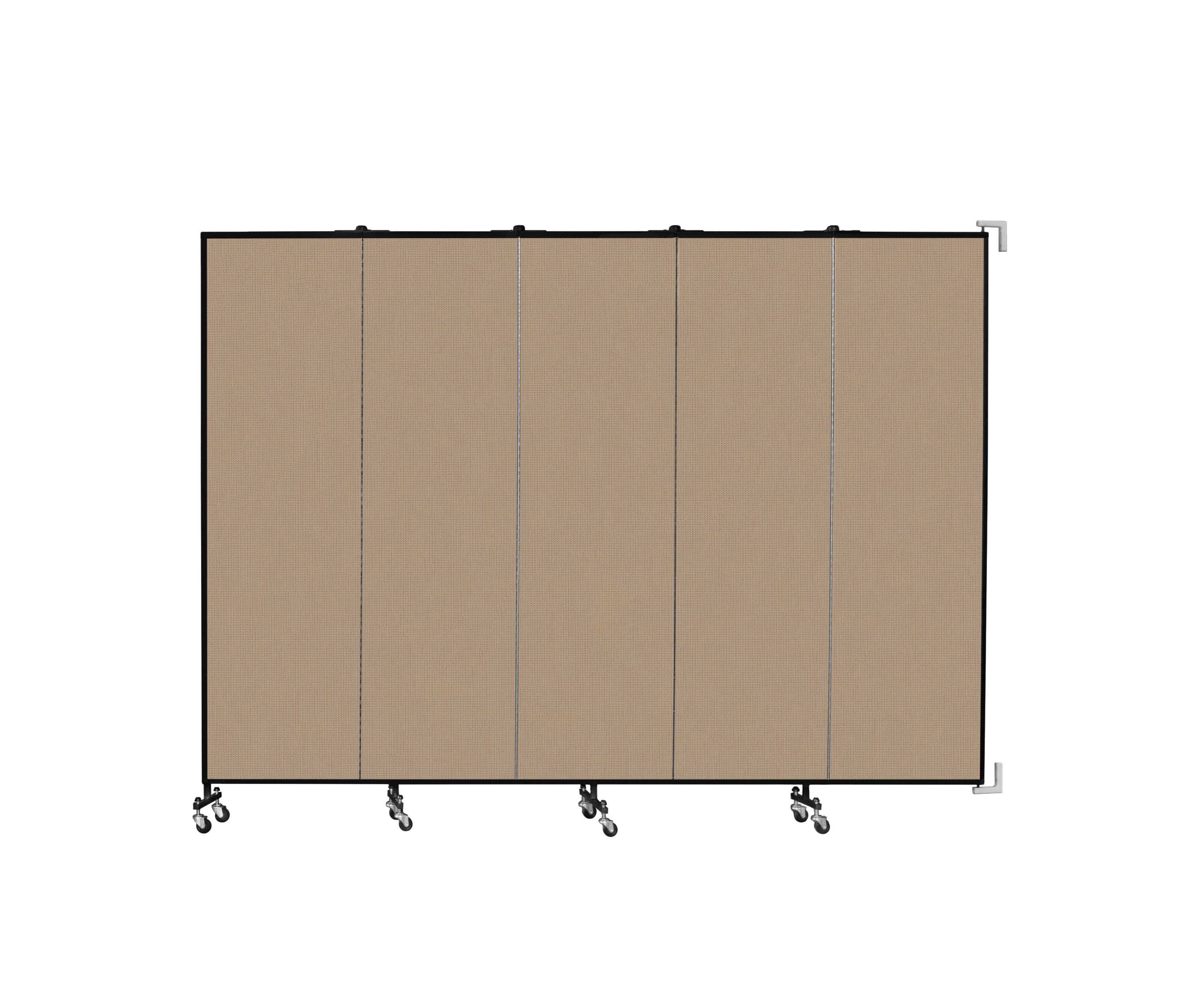 Wallmount Room Divider - 6' 8"H x 9' 2"L - 5 Panel, Desert, Fabric