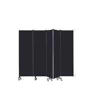 Wallmount Room Divider - 6' 8"H x 9' 2"L - 5 Panel, Black, Fabric