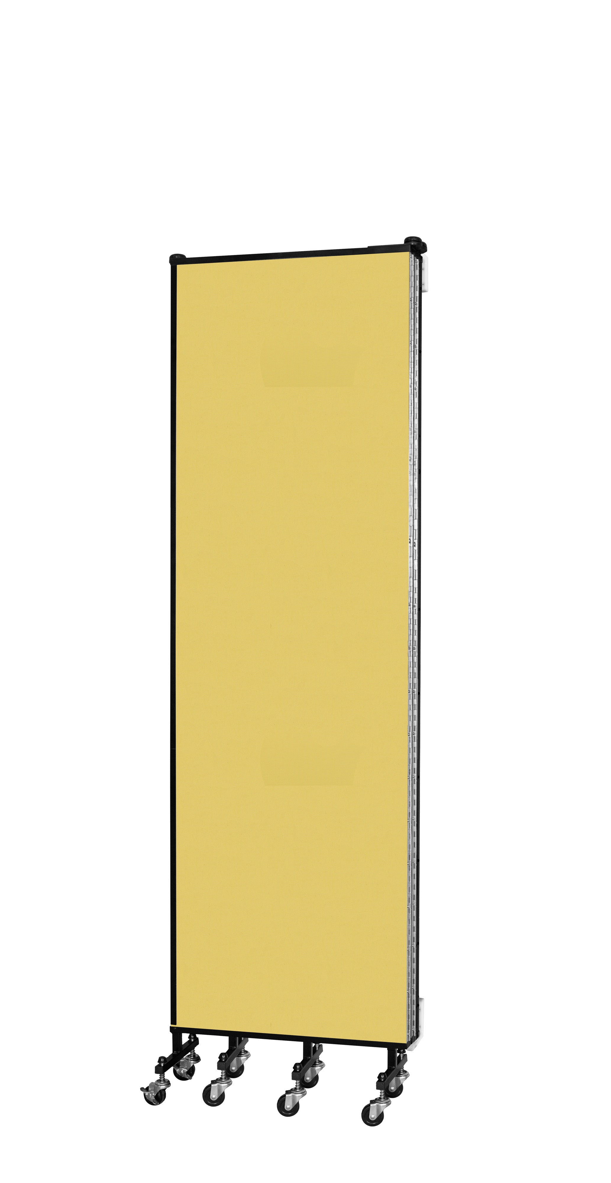 Wallmount Room Divider - 6' 8"H x 9' 2"L - 5 Panel, Primary Yellow, Fabric