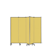 Wallmount Room Divider - 6' 8"H x 9' 2"L - 5 Panel, Primary Yellow, Fabric