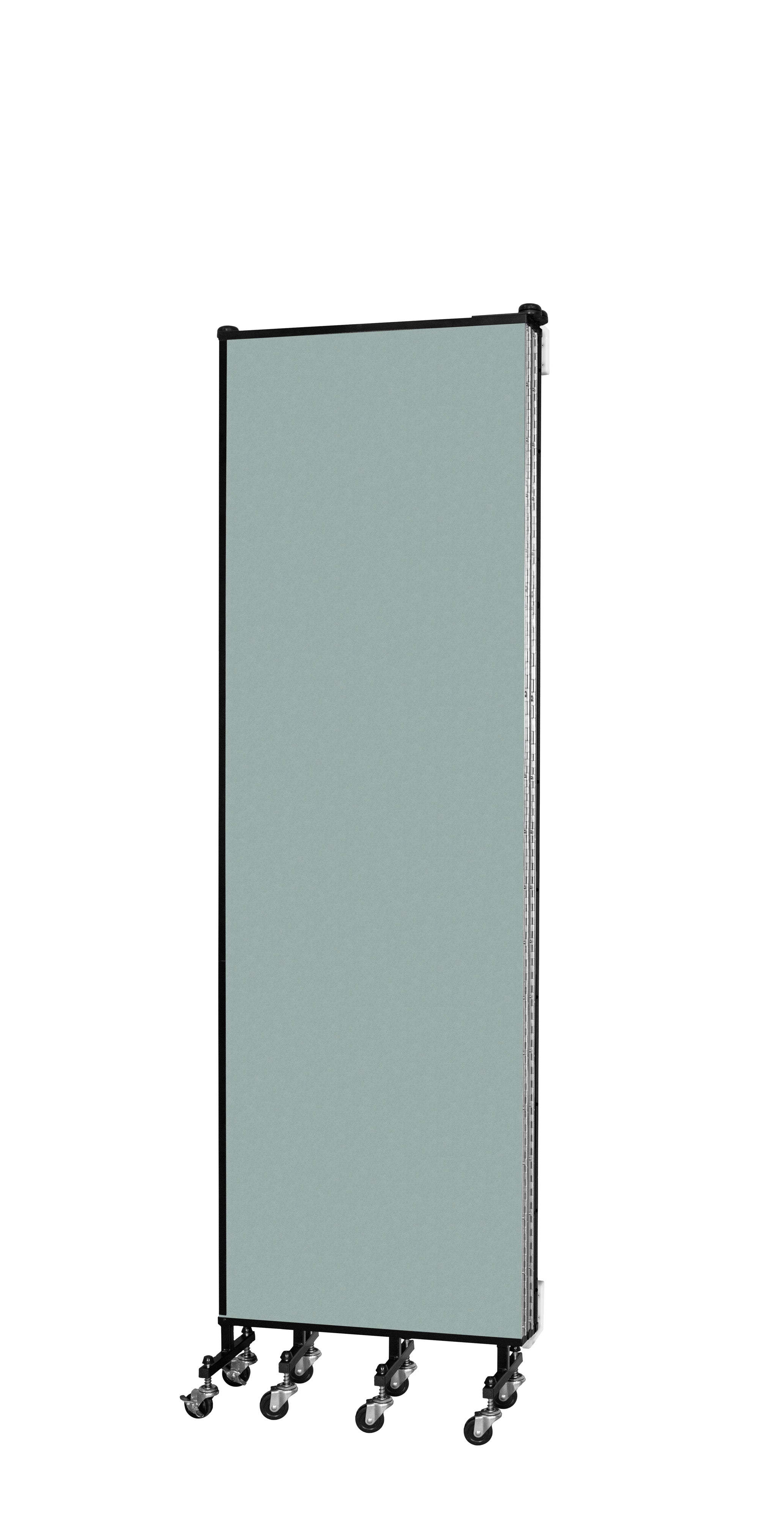 Wallmount Room Divider - 6' 8"H x 9' 2"L - 5 Panel, Sea Green, Fabric