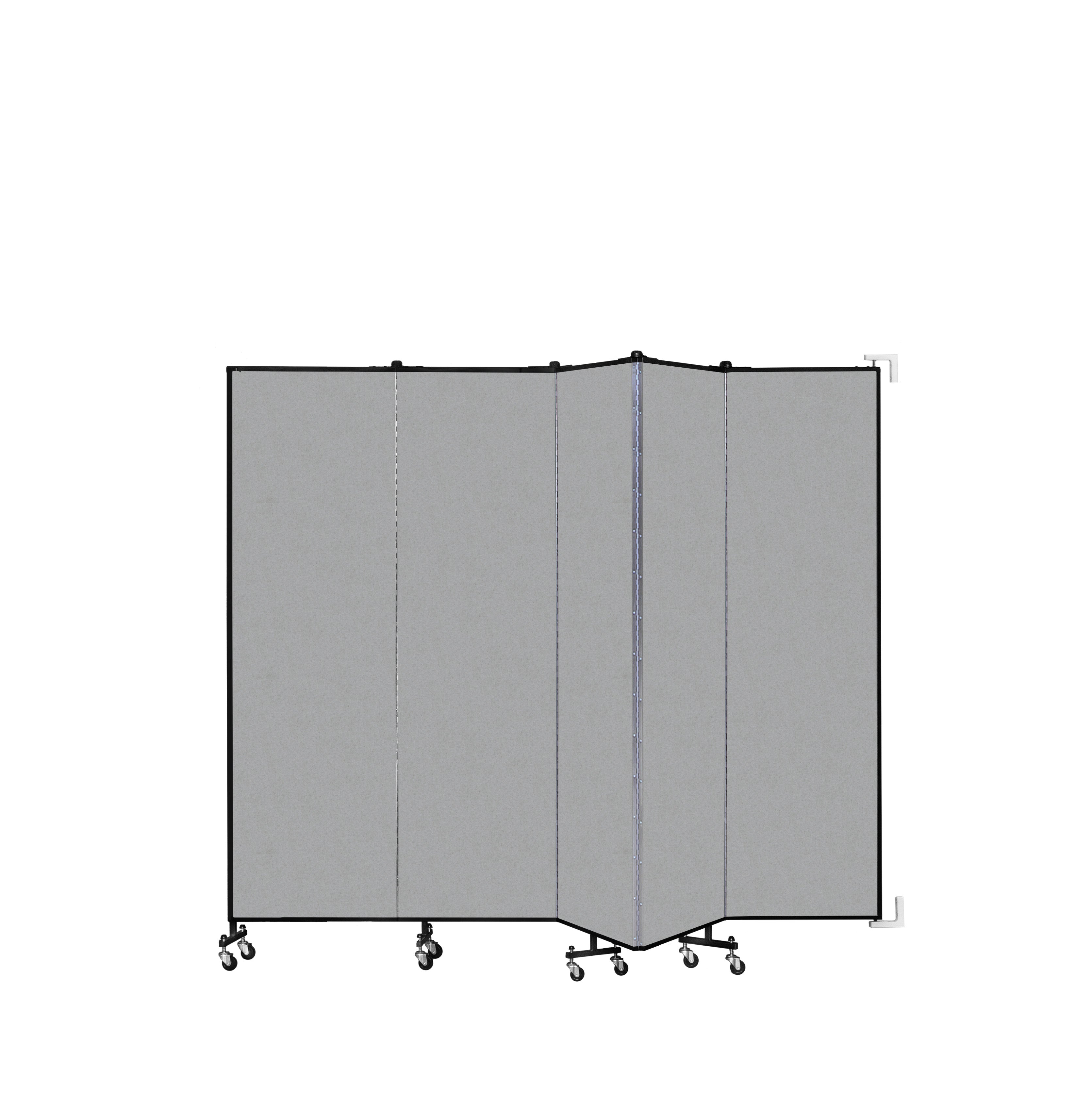 Wallmount Room Divider - 6' 8"H x 9' 2"L - 5 Panel, Granite, Vinyl