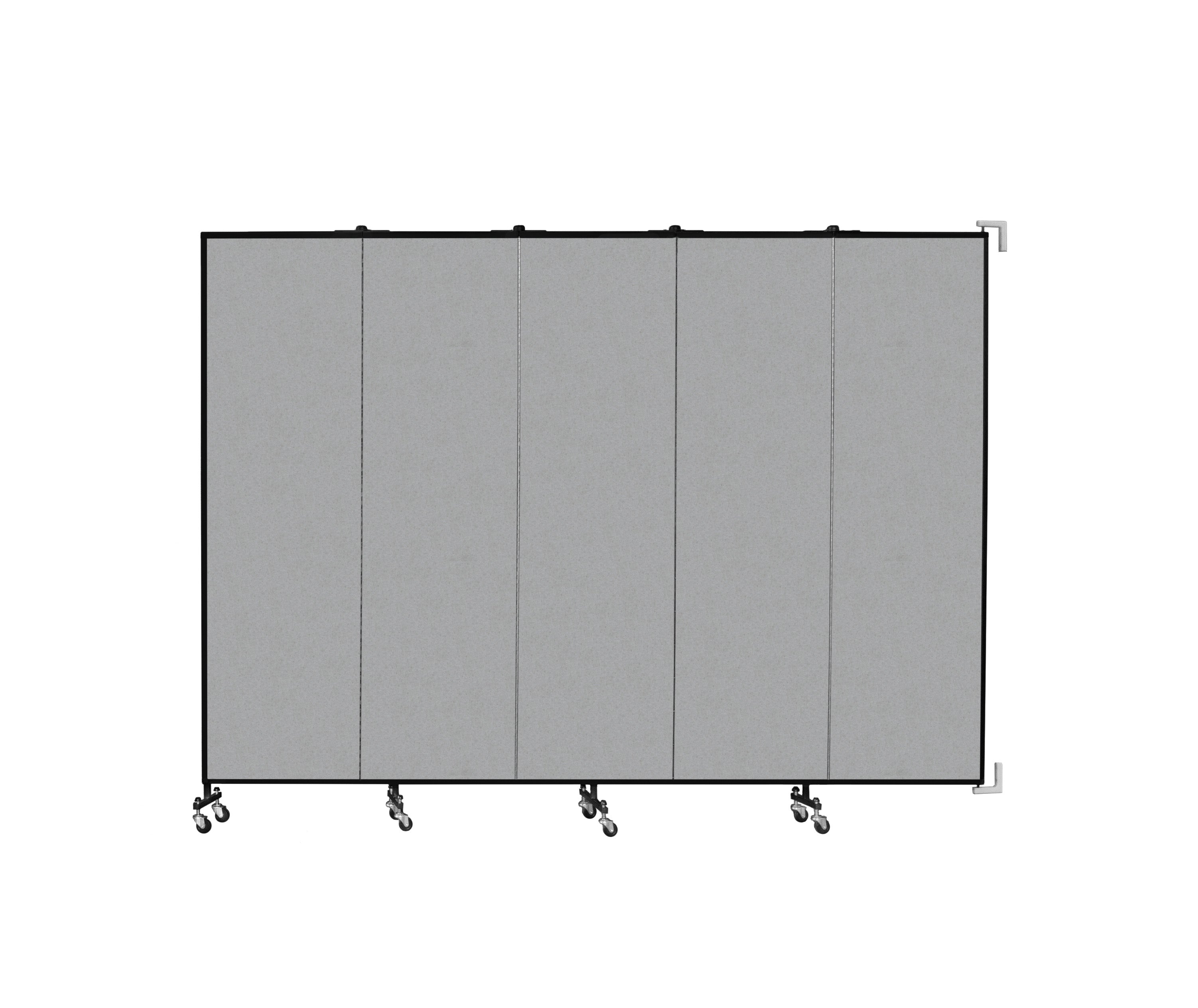 Wallmount Room Divider - 6' 8"H x 9' 2"L - 5 Panel, Granite, Vinyl