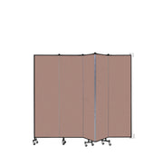 Wallmount Room Divider - 6' 8"H x 9' 2"L - 5 Panel, Rasberry, Vinyl