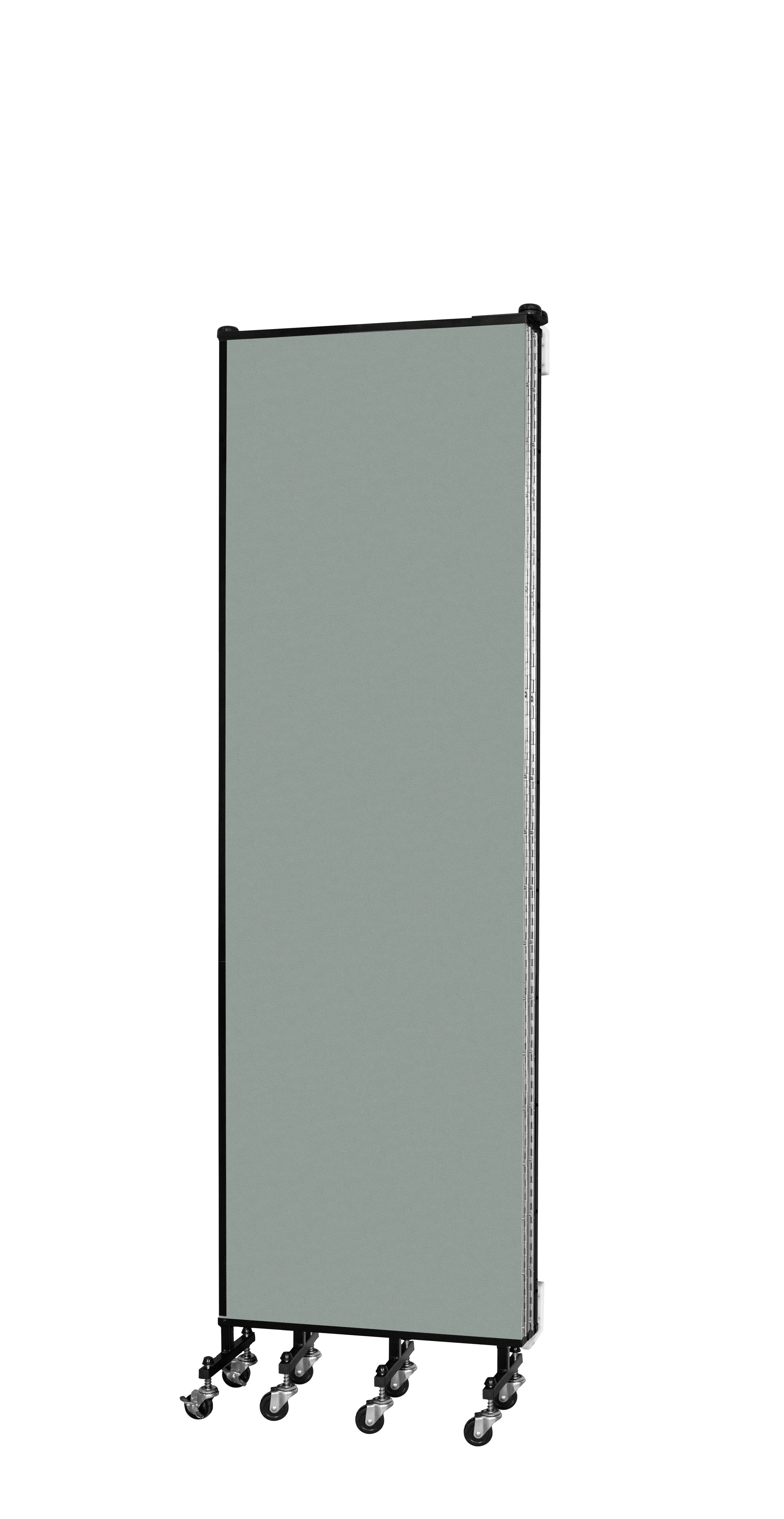 Wallmount Room Divider - 6' 8"H x 9' 2"L - 5 Panel, Mint, Vinyl