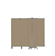 Wallmount Room Divider - 6' 8"H x 9' 2"L - 5 Panel, Sandalwood, Vinyl