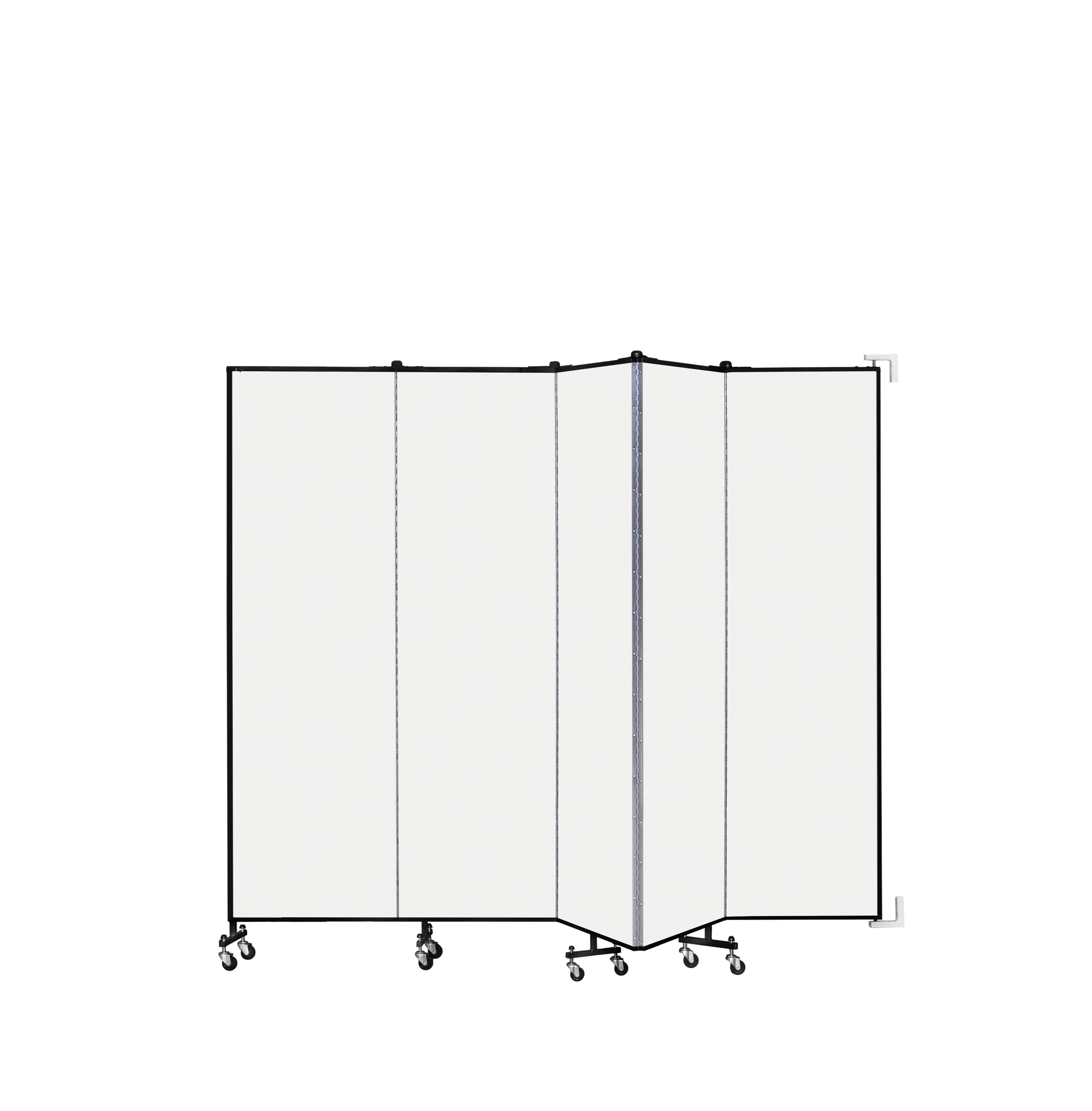 Wallmount Room Divider - 6' 8"H x 9' 2"L - 5 Panel, Ice, Vinyl
