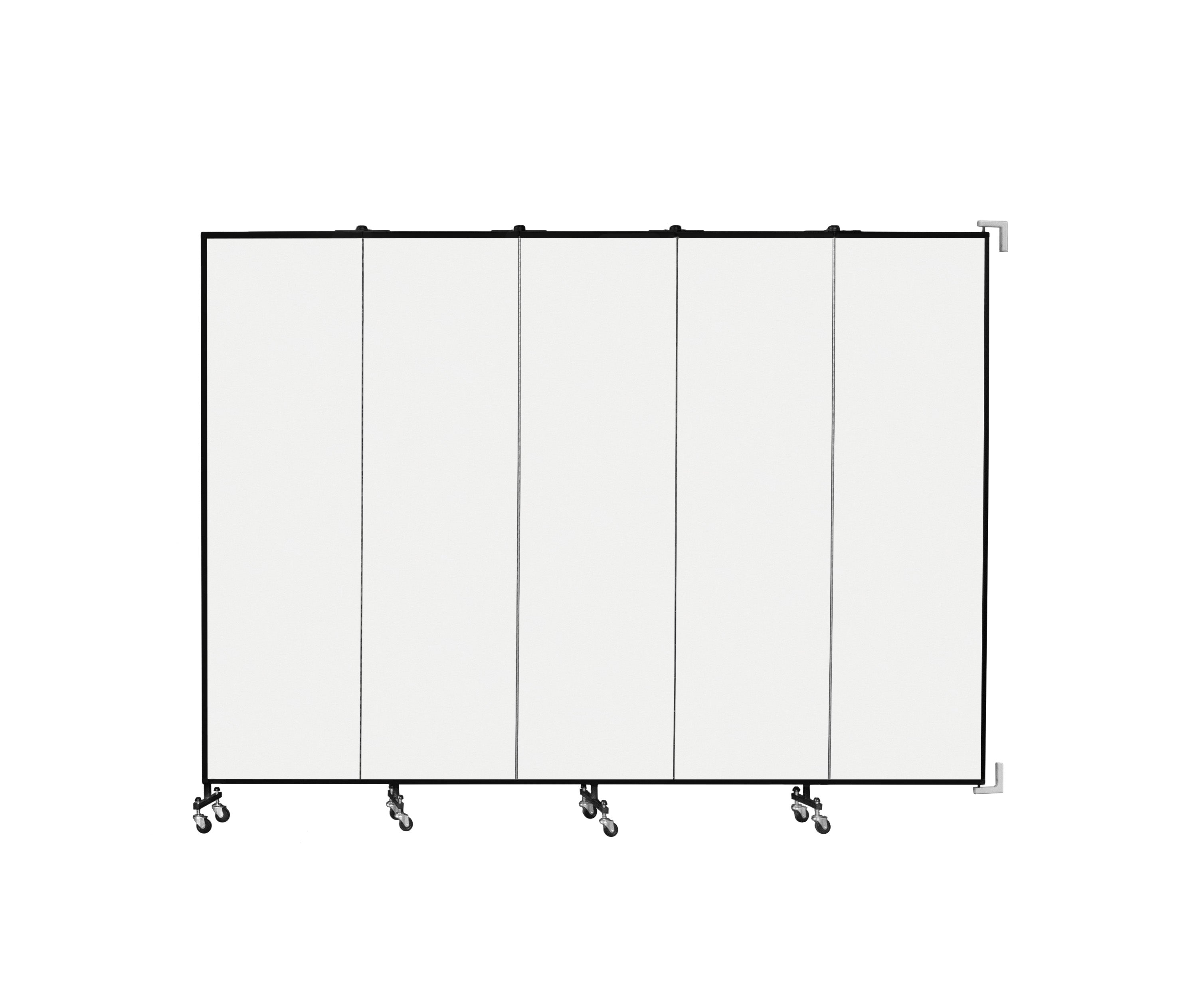 Wallmount Room Divider - 6' 8"H x 9' 2"L - 5 Panel, Ice, Vinyl